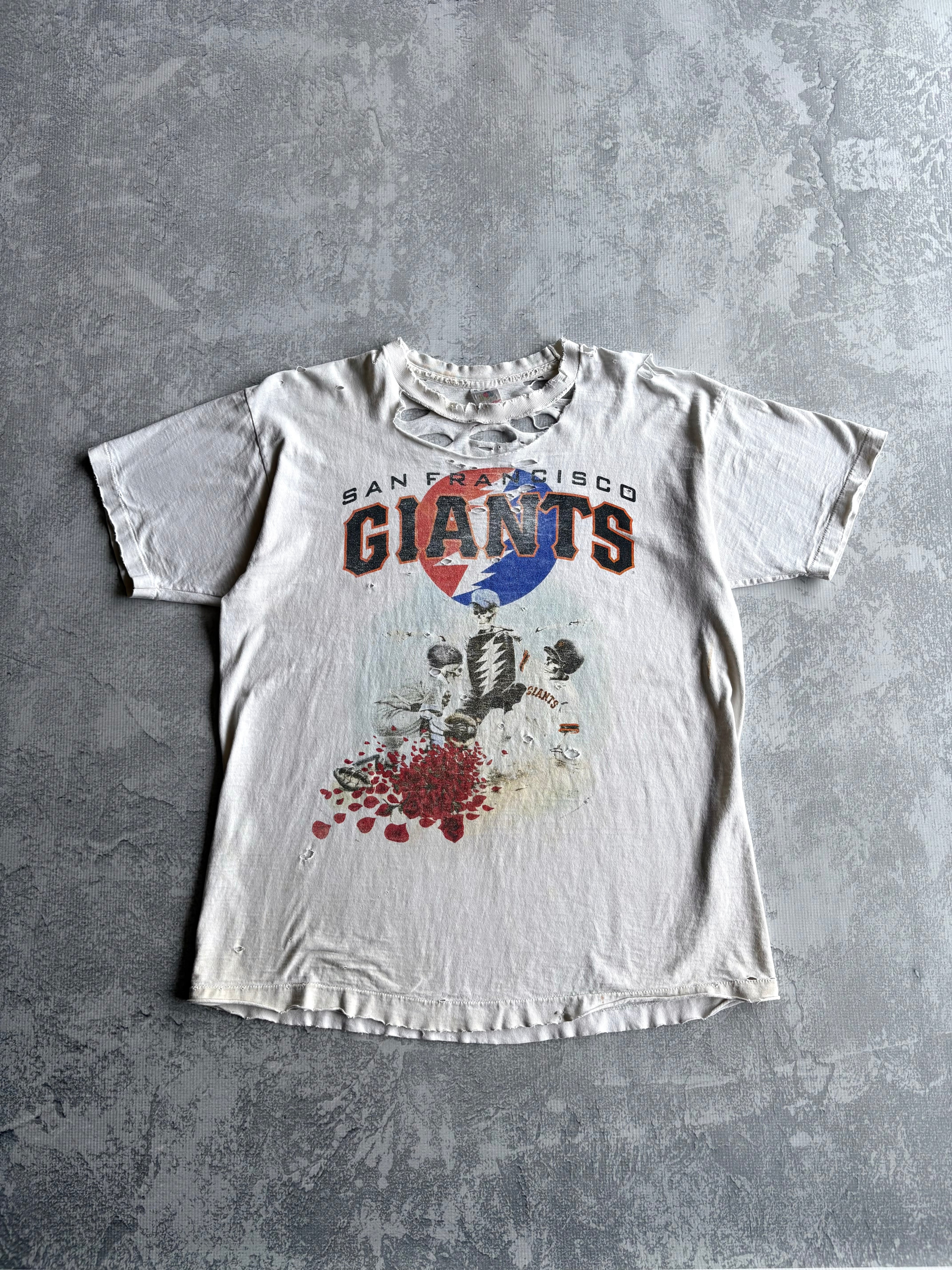 Vintage 90s San Francisco Giants Grateful Dead Thrashed Tee Shirt - XL