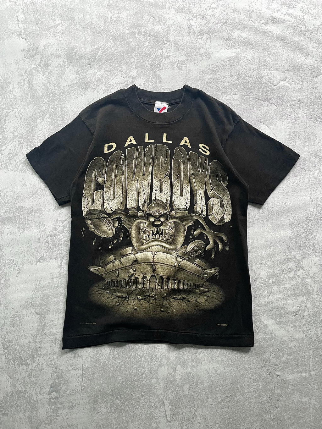 Vintage 90s Dallas Cowboys Taz Looney Tunes Spellout Tee Shirt - M