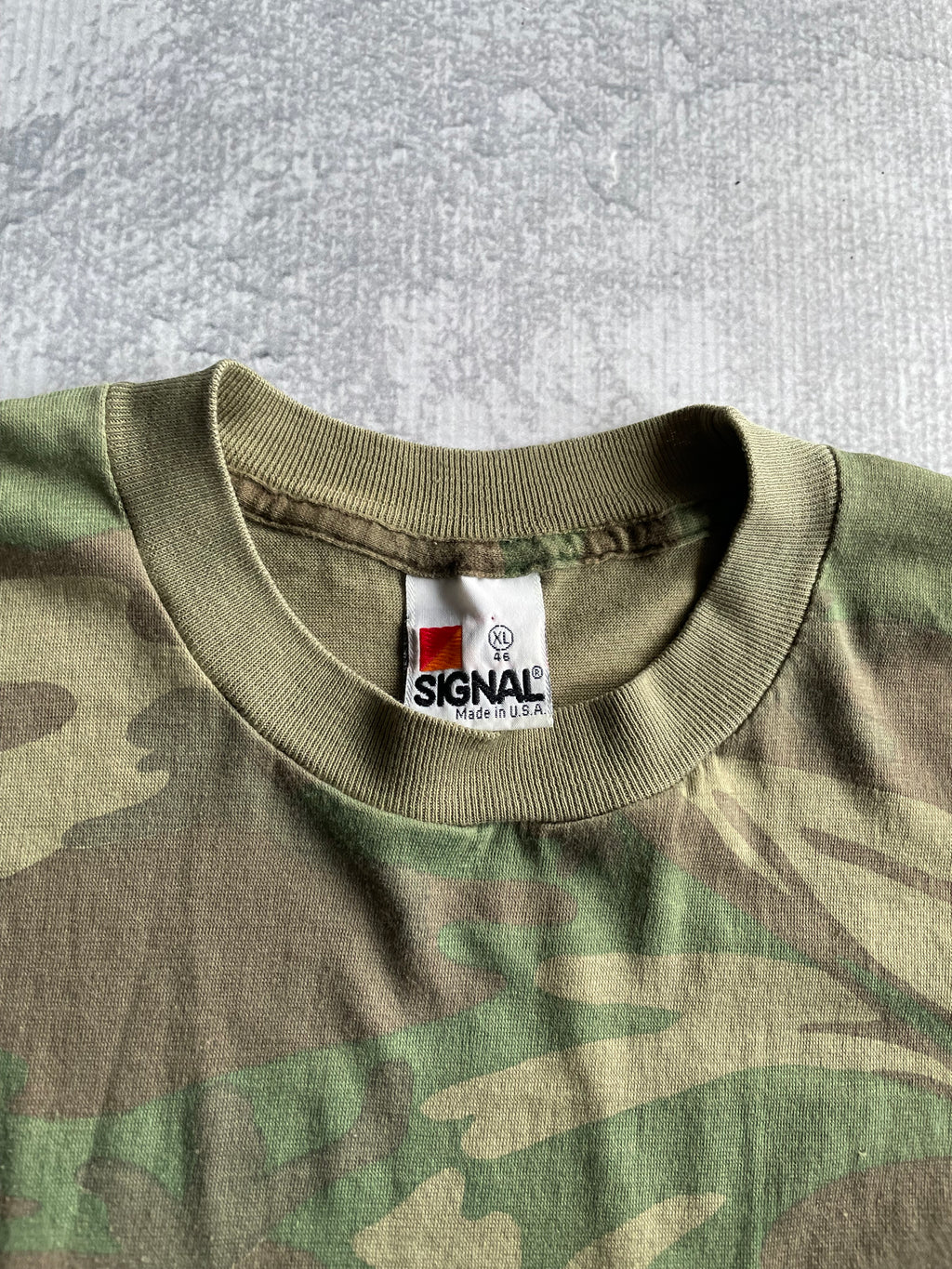 Vintage 80s Signal Camo Pocket Longsleeve Tee Shirt - L