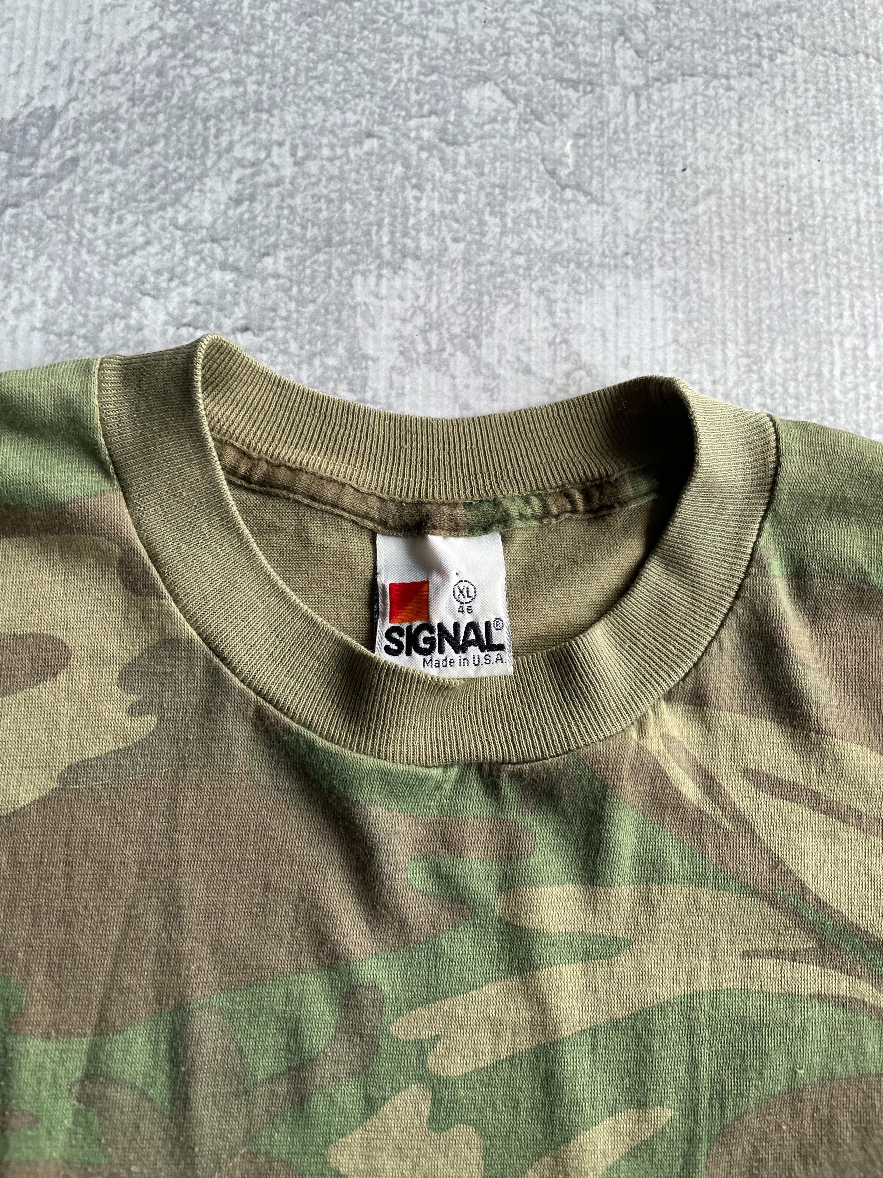 Vintage 80s Signal Camo Pocket Longsleeve Tee Shirt - L
