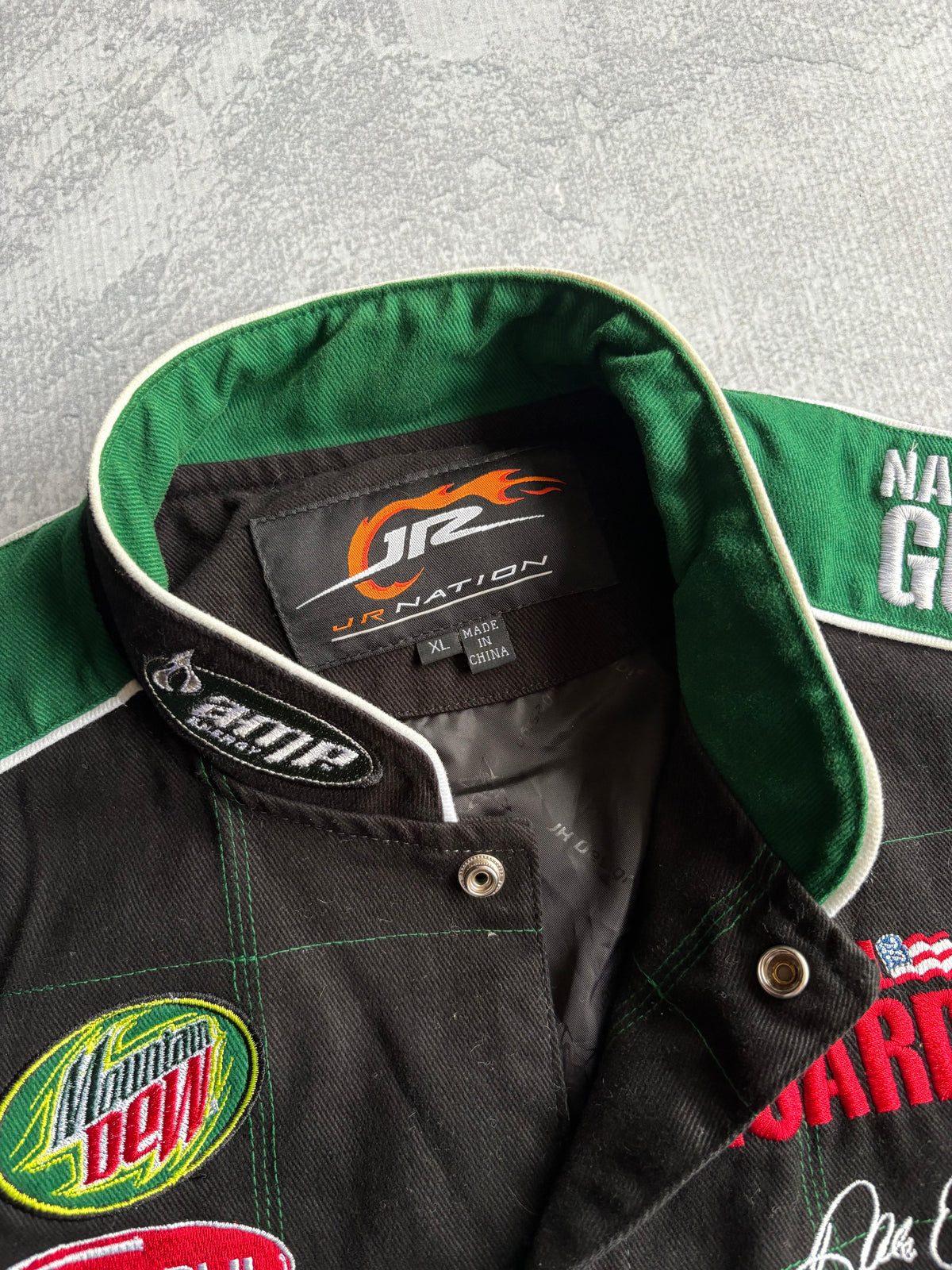 Vintage 2000s NASCAR Dale Earnhardt Jr. #88 Adidas AMP Energy Black Racing Jacket - XL