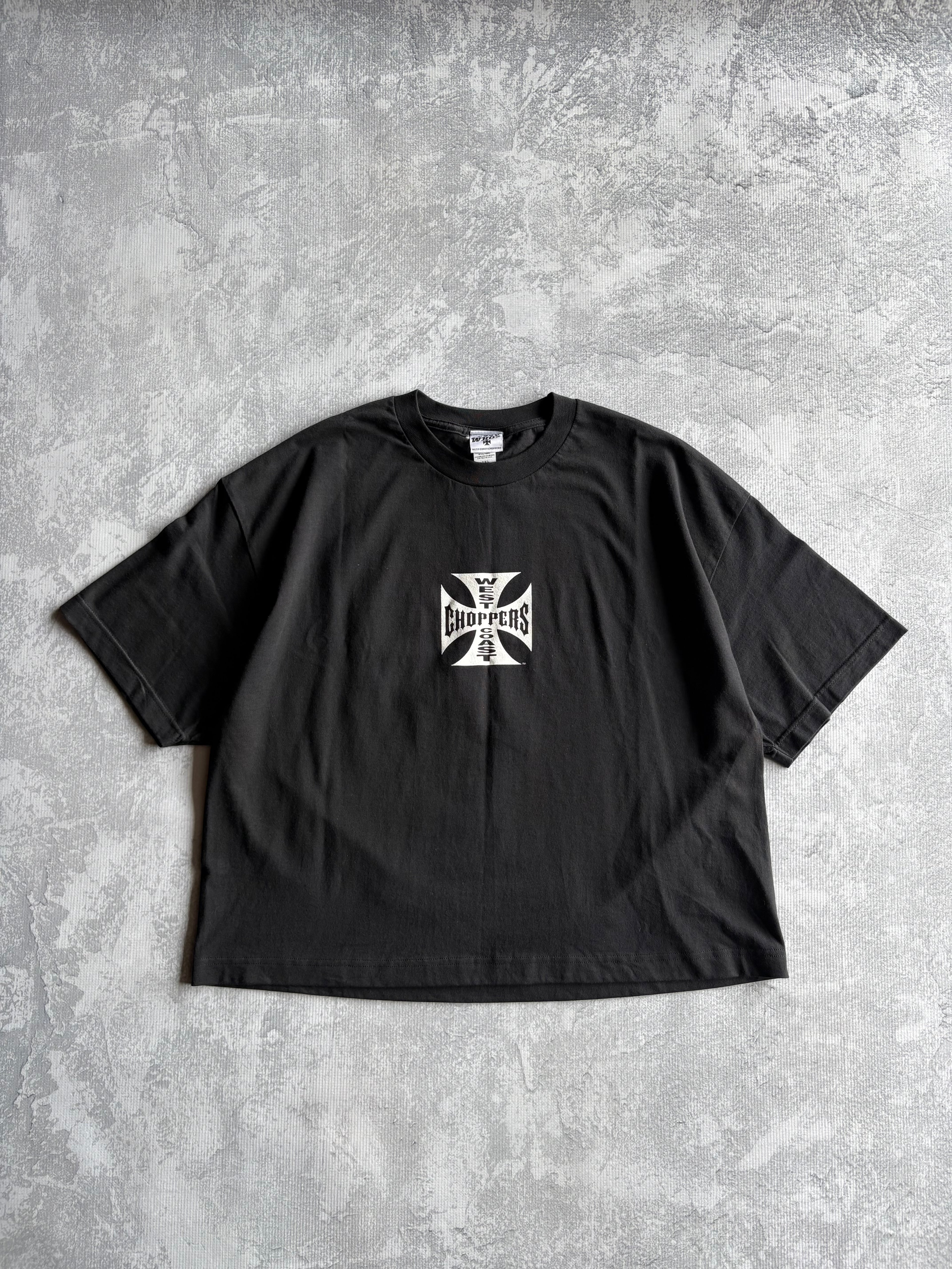 Vintage 90s West Coast Choppers Big Logo Deadstock Black Tee Shirt - XL