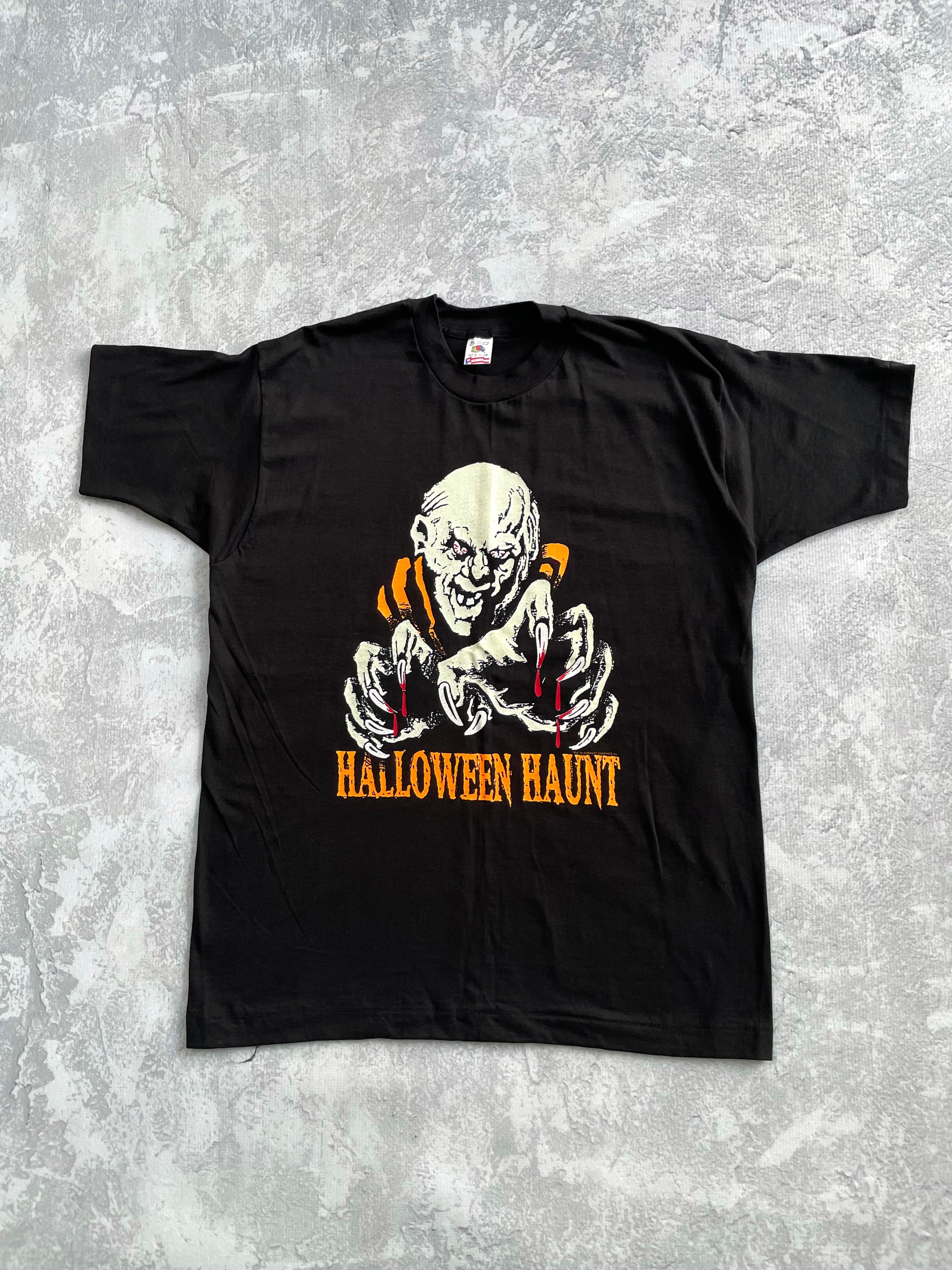 Vintage 90s Halloween Haunt Glow In The Dark Horror Tee Shirt - XL