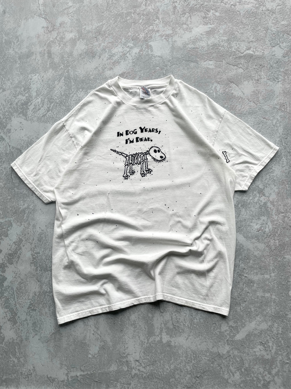 Vintage 90s Dog Years Funny White Tee - XL