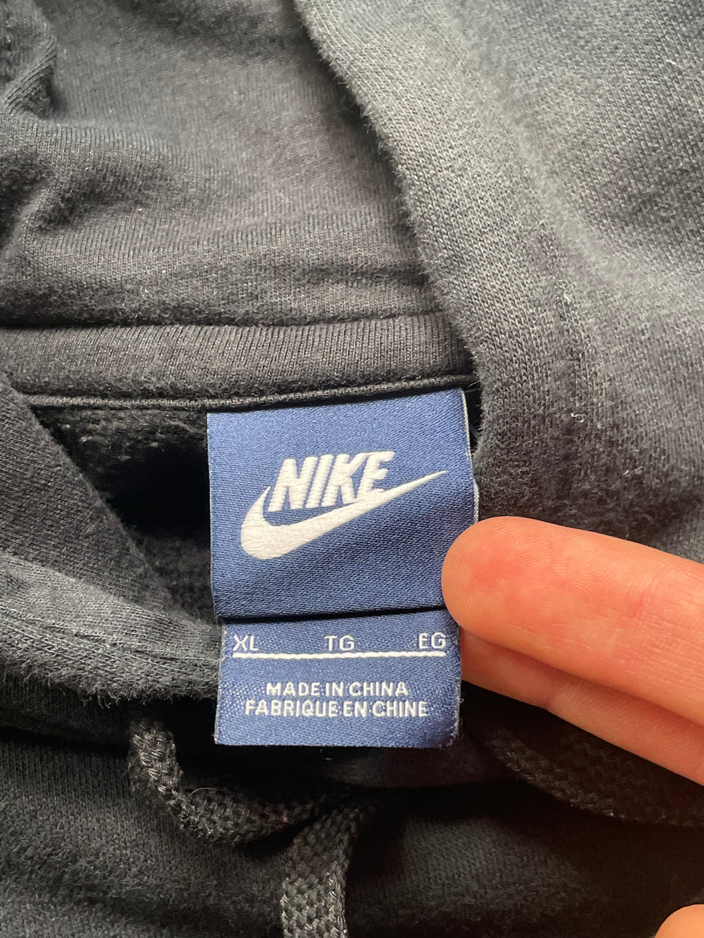 Y2k Nike Center Swoosh Black Hoodie - XL