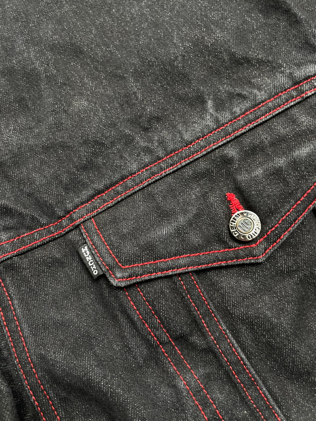 Vintage Huncho Hip Hop Embroidered Black Denim Jacket - 2XL