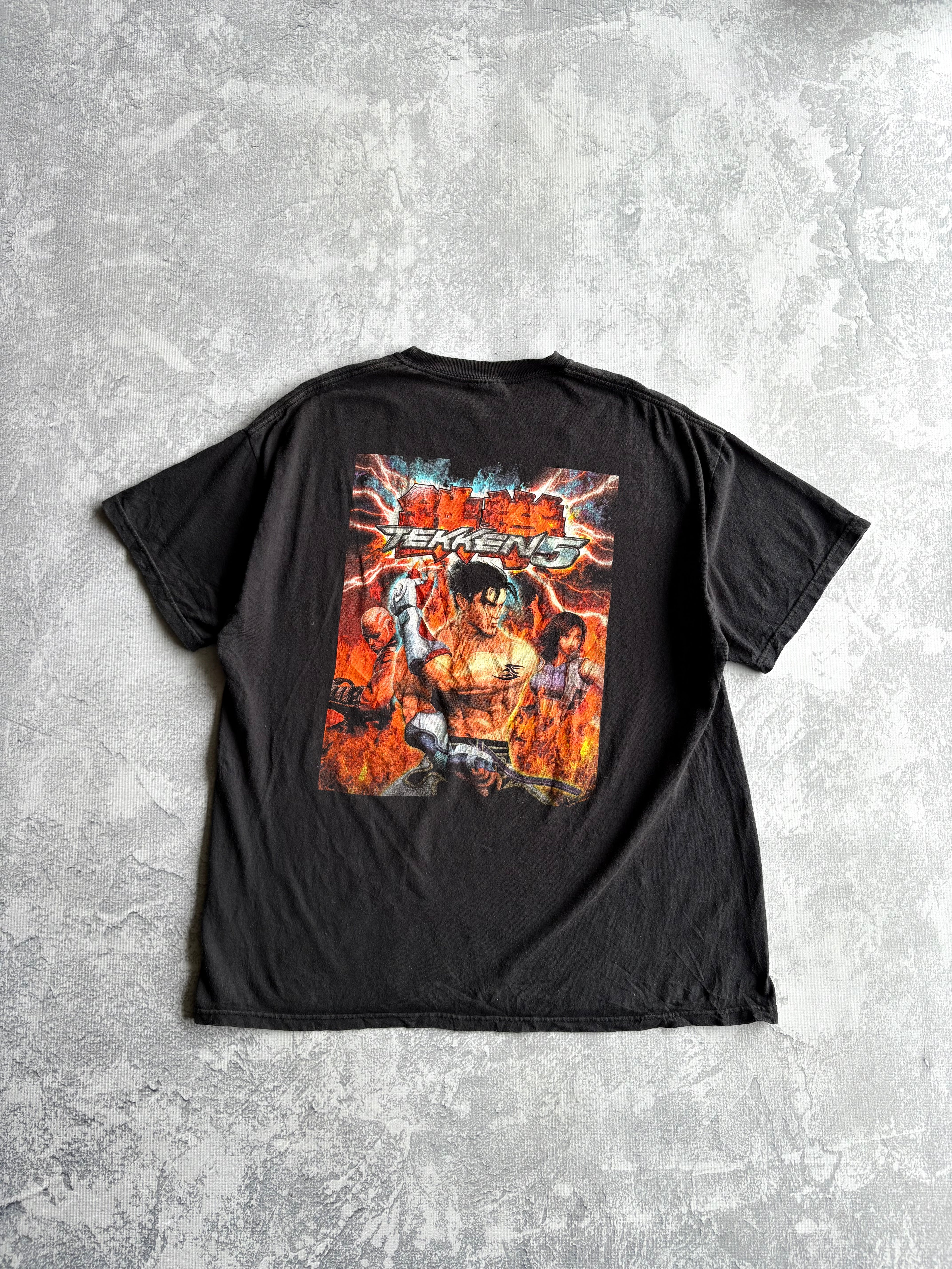 Vintage 2004 Tekken 5 Video Game Promo Black Tee Shirt - XL
