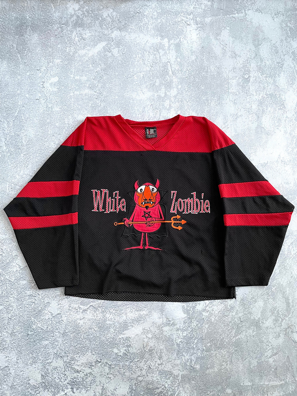 Vintage 90's White Zombie Heavy Metal Cropped Jersey - XL