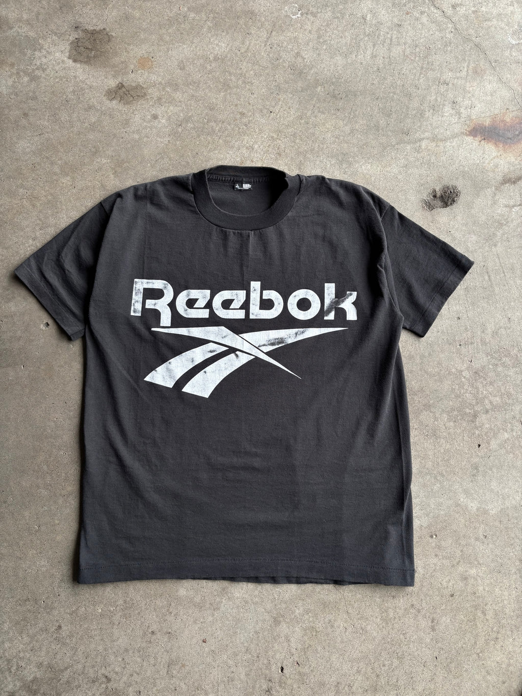 Vintage 90s Reebok Logo Faded Tee Shirt - L