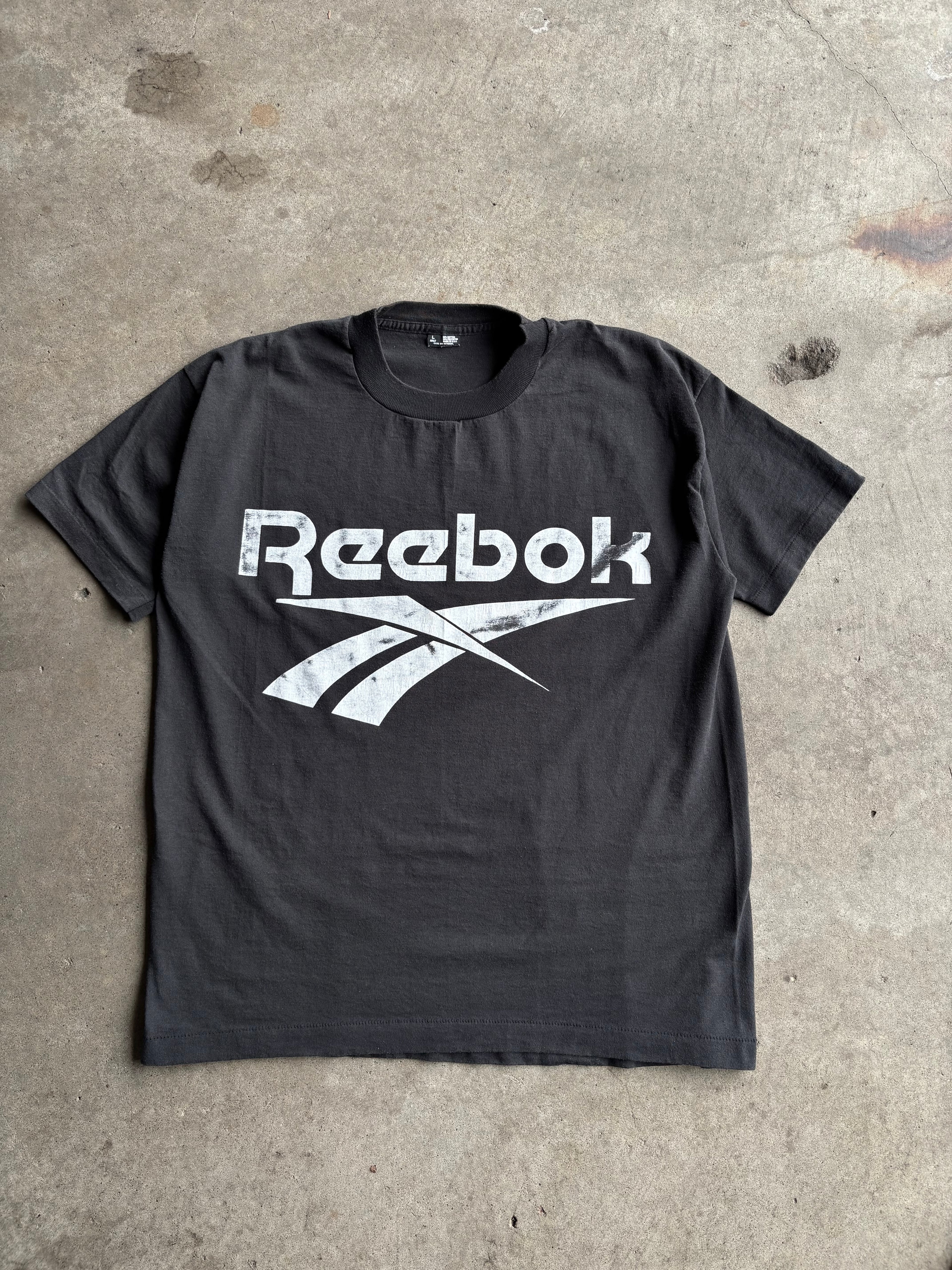 Vintage 90s Reebok Logo Faded Tee Shirt - L