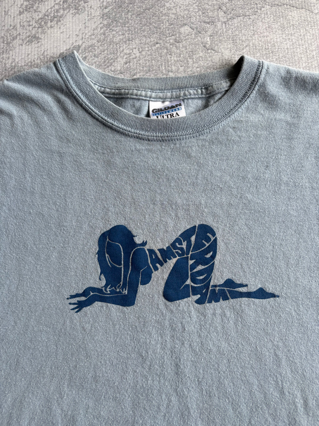 Vintage 2000s Amsterdam Spellout Freaky Blue Tee Shirt -