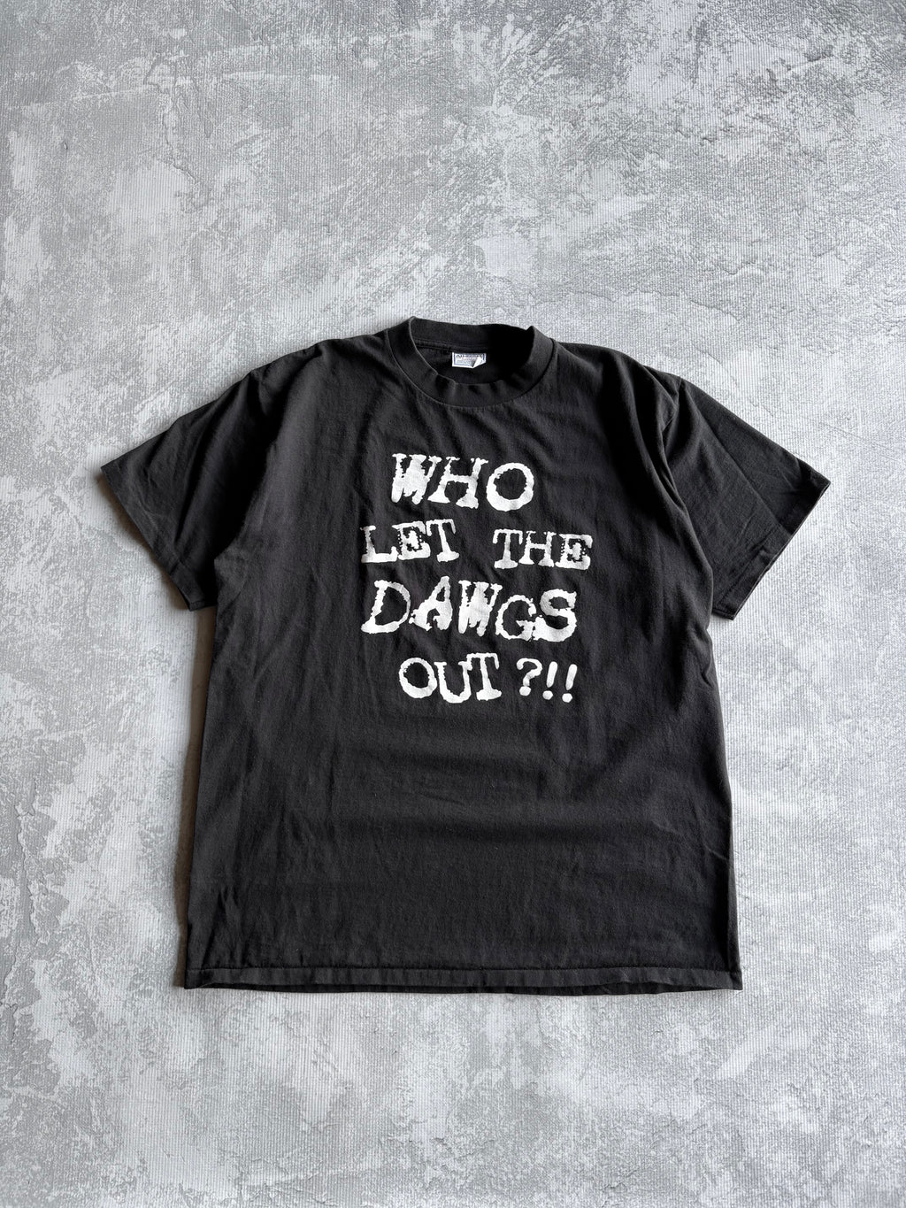 Vintage 90s Who Lets the Dawgs Out Funny Tee Shirt - XL