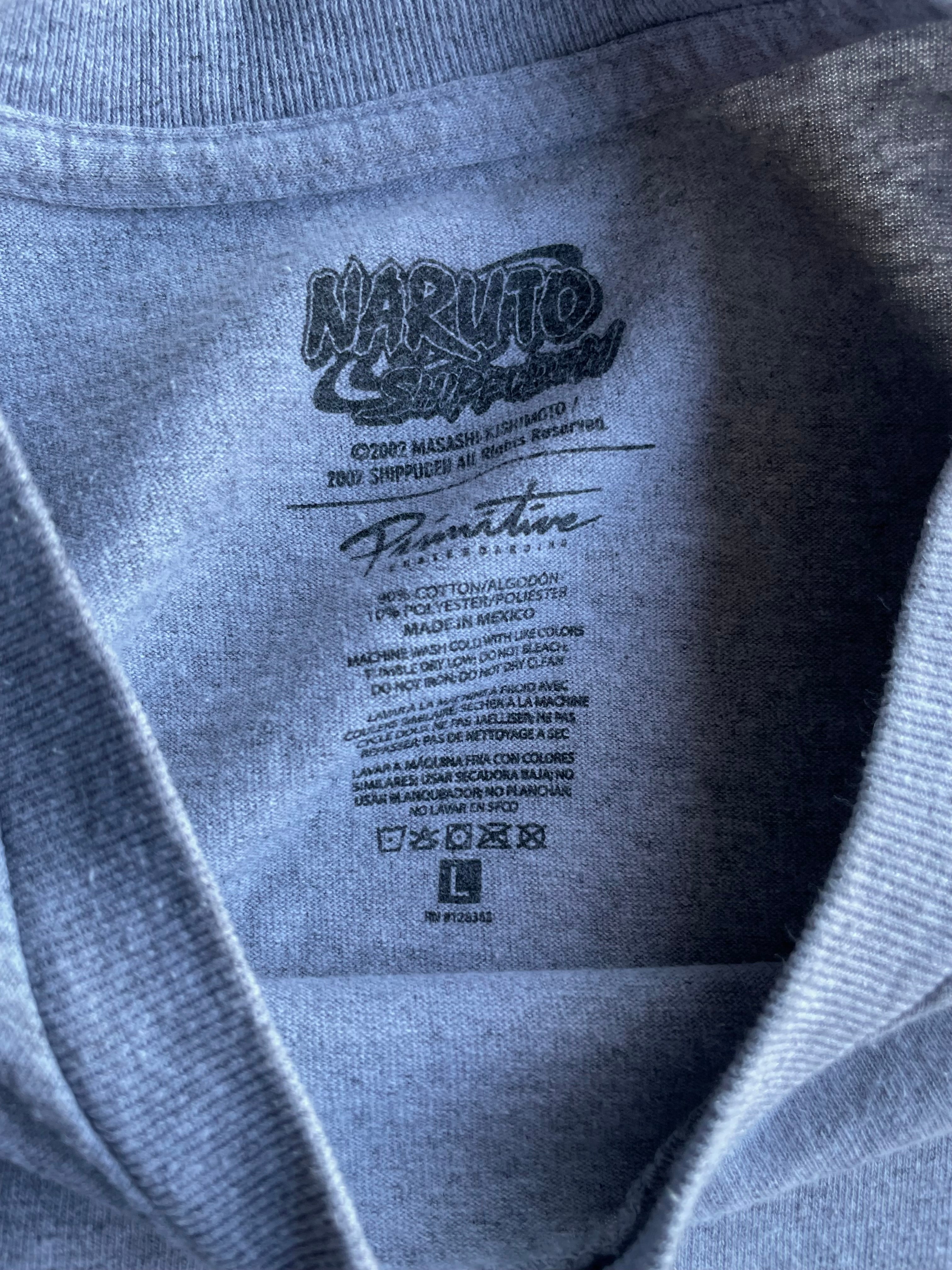 Primitive Naruto Grey Big Print Tee Shirt - L