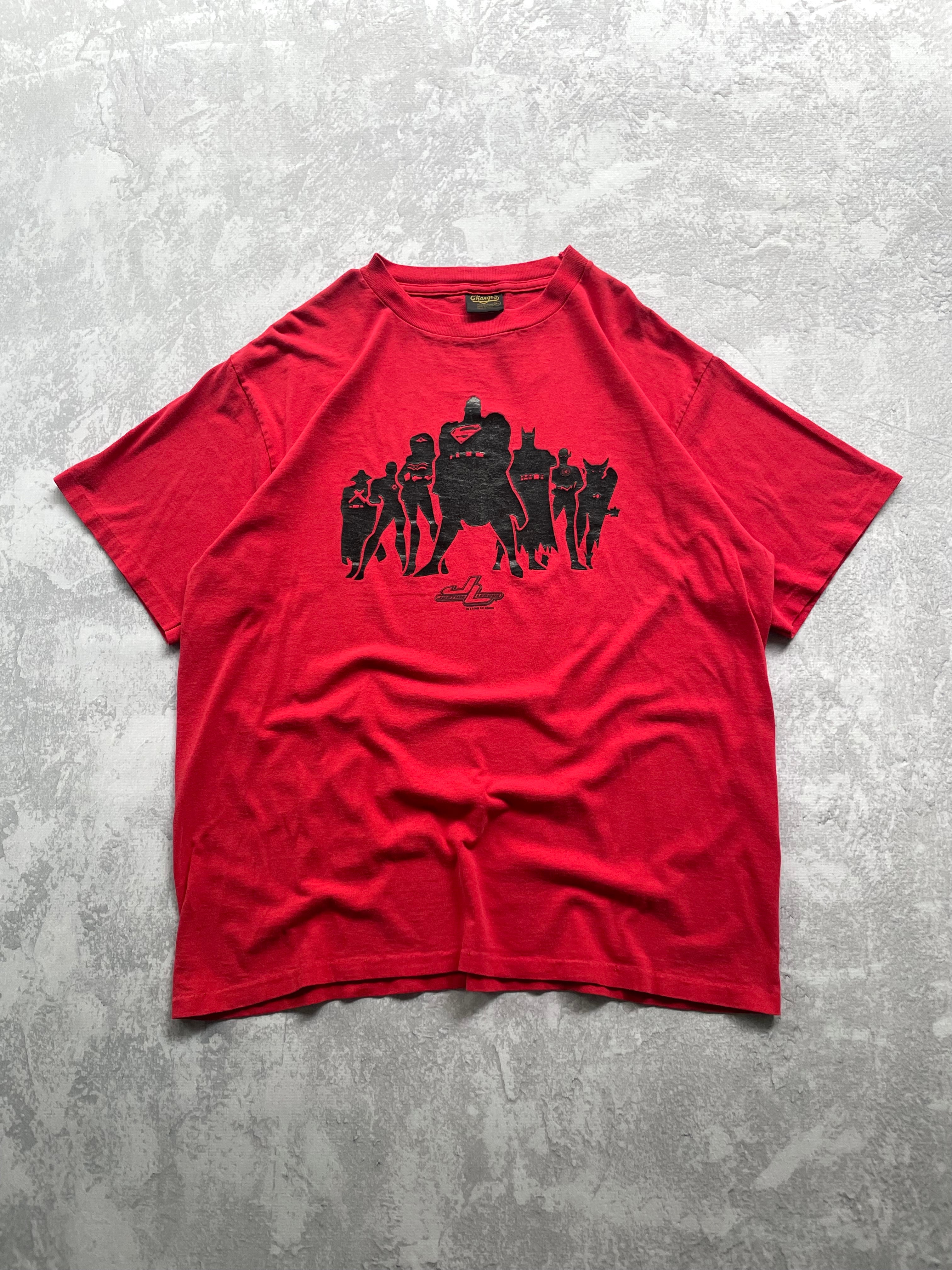 Vintage 2002 Justice League Dc Comics Red Tee Shirt - XL