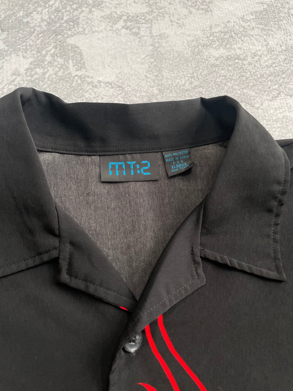 Vintage 2000s Betty Paige Flame Black Button Up - 2XL