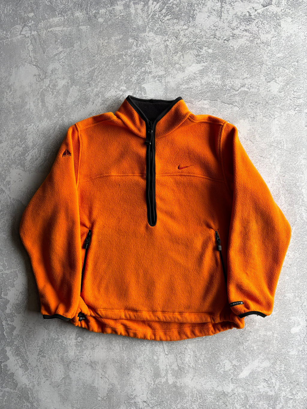 Vintage Nike ACG Quarter Zip Orange Fleece Sweater - L