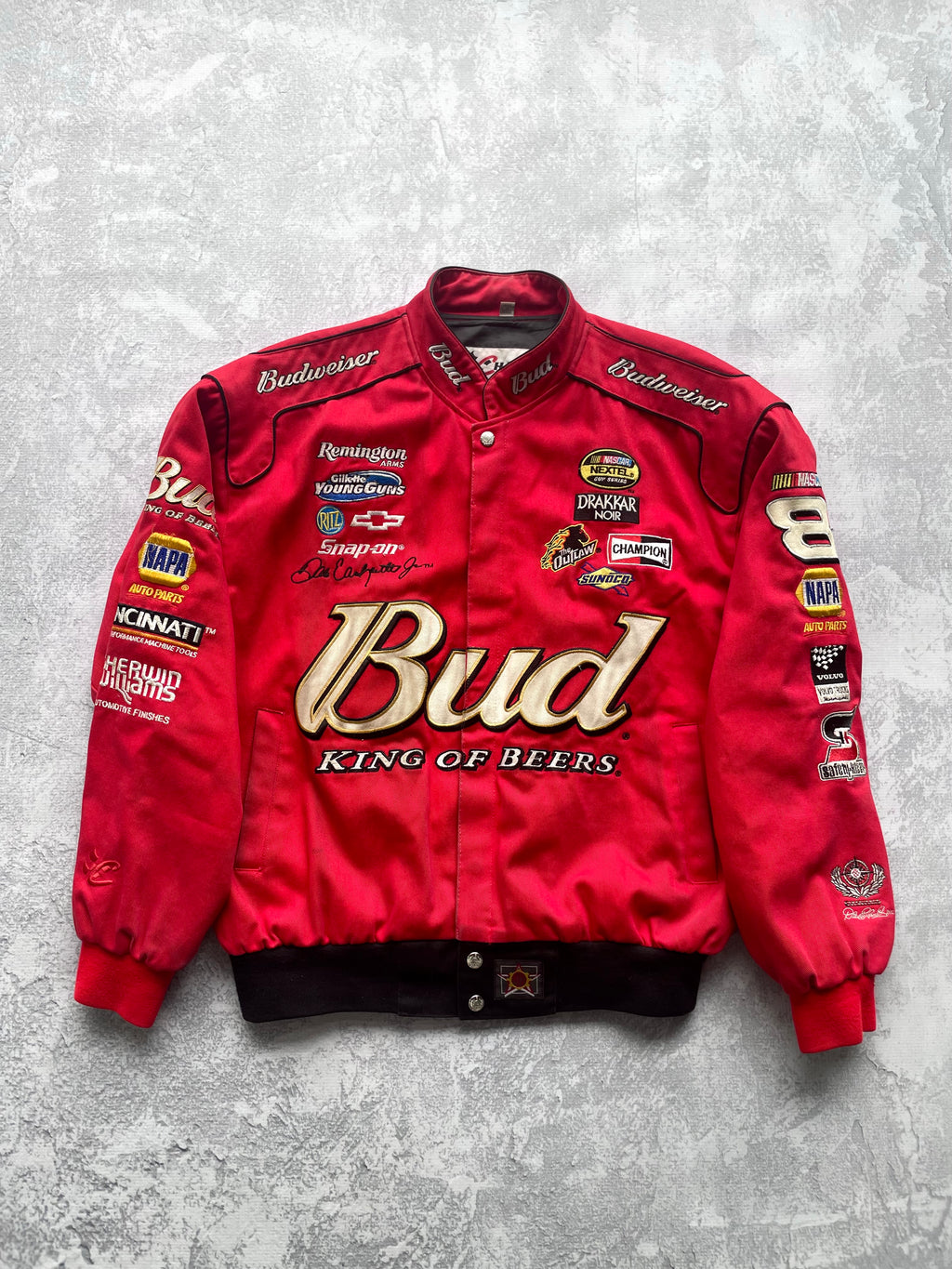 Vintage 90s Dale Earnhardt Jr Bud NASCAR Budweiser Jacket - L