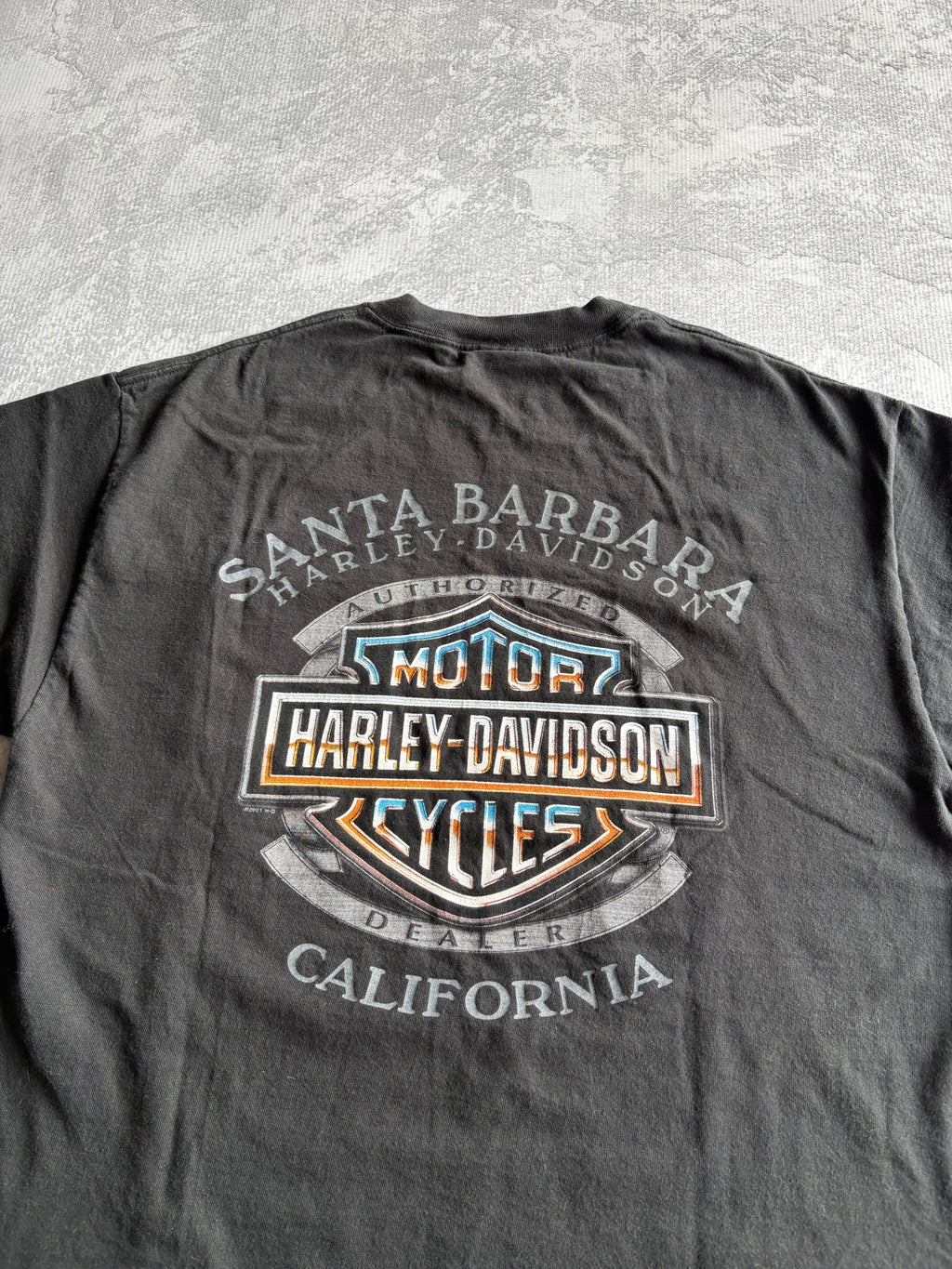 Vintage 90s Harley Davidson Eagle Black Pocket Tee Shirt - L