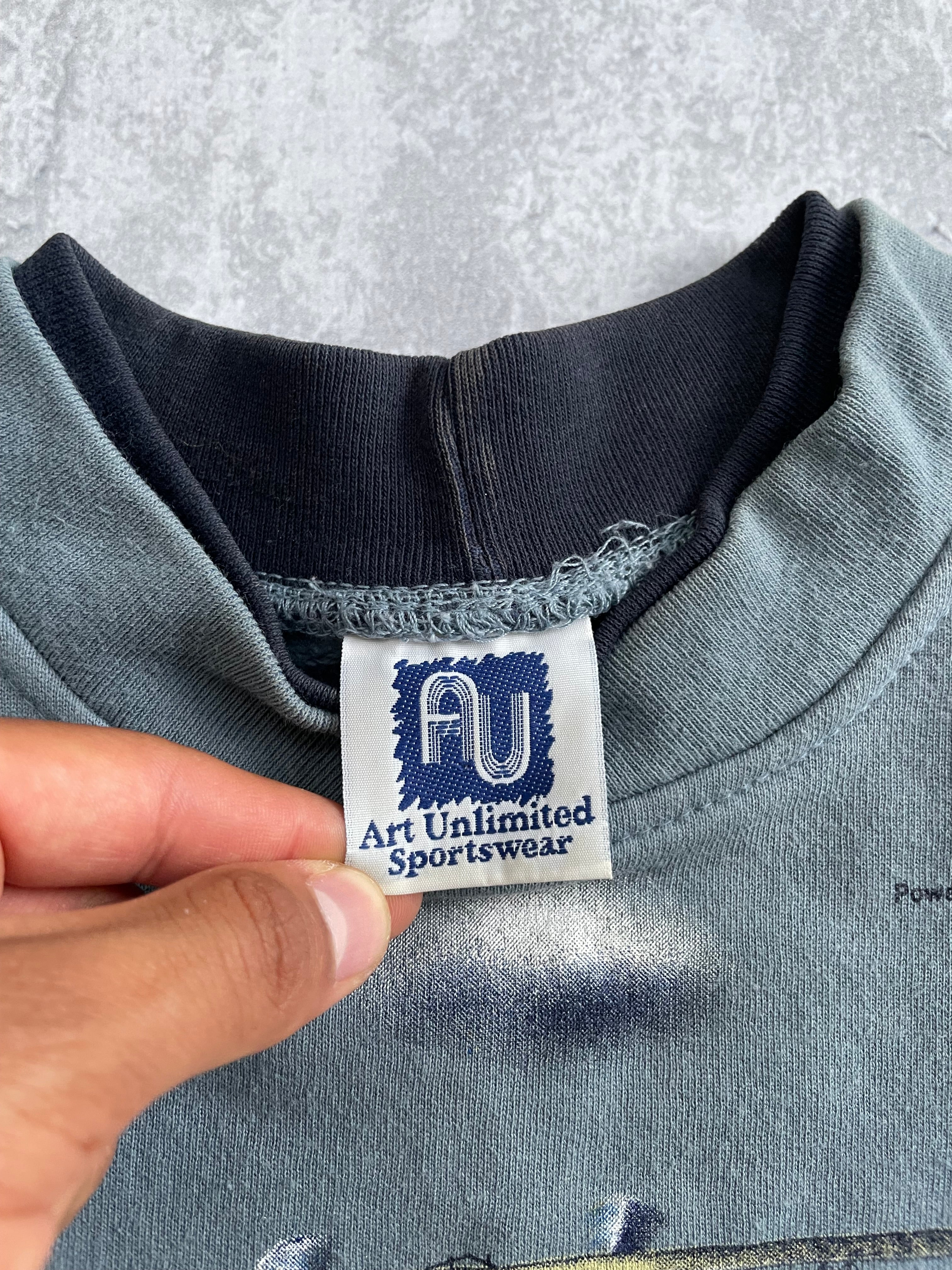 Vintage 90s Aviation AOP Blue Sweater - L