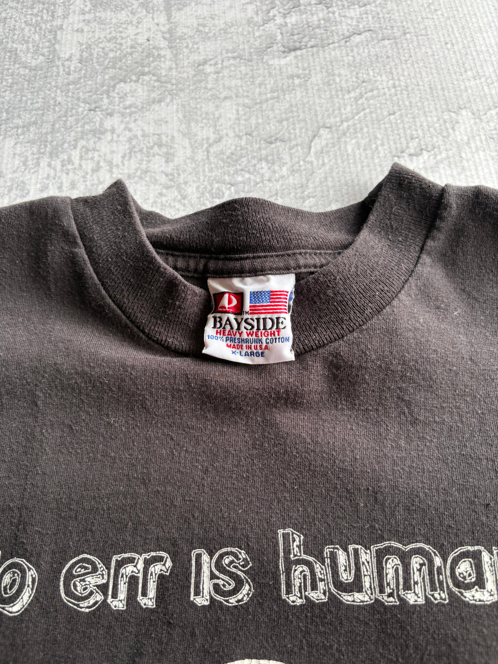 Vintage To Err is Human, to Arr is Pirate Cropped Boxy Black Tee Shirt - L