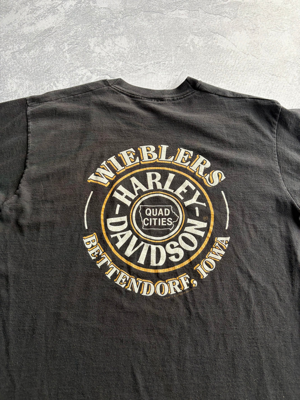 Vintage 1995 Harley Davidson Marble Logo Tee Shirt - L
