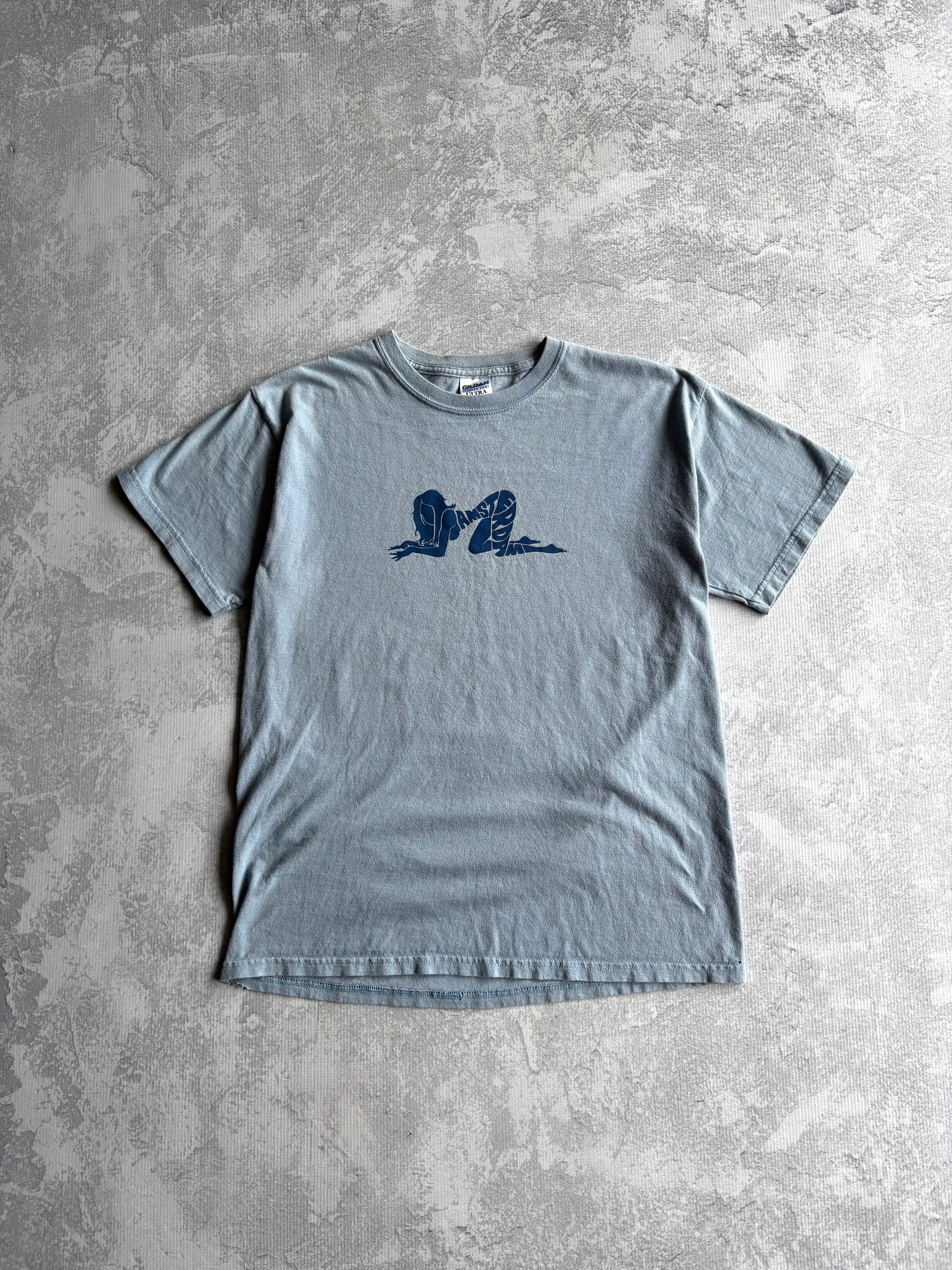 Vintage 2000s Amsterdam Spellout Freaky Blue Tee Shirt -