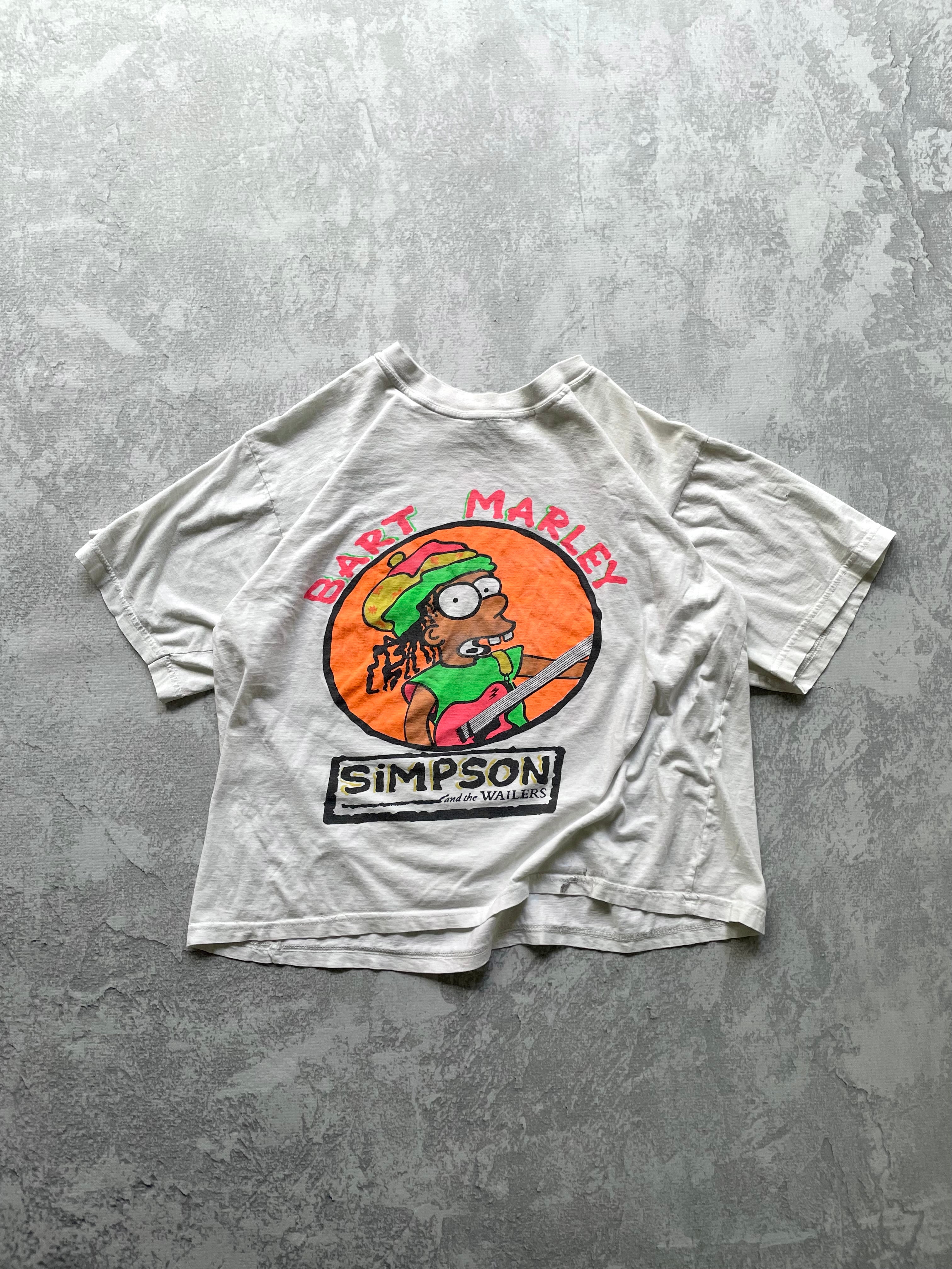 Vintage 90s Bart Marley Simpons Cartoon Parody Tee Shirt - L