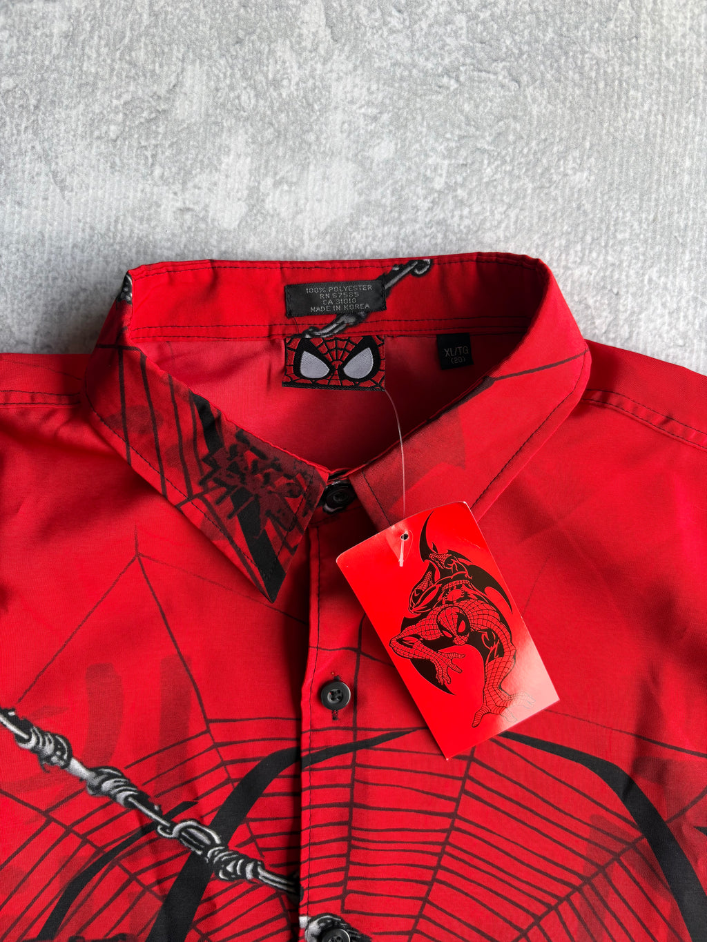 Vintage 2002 Spider Man Movie Promo AOP Button Up Shirt Tobey Maguire - XL