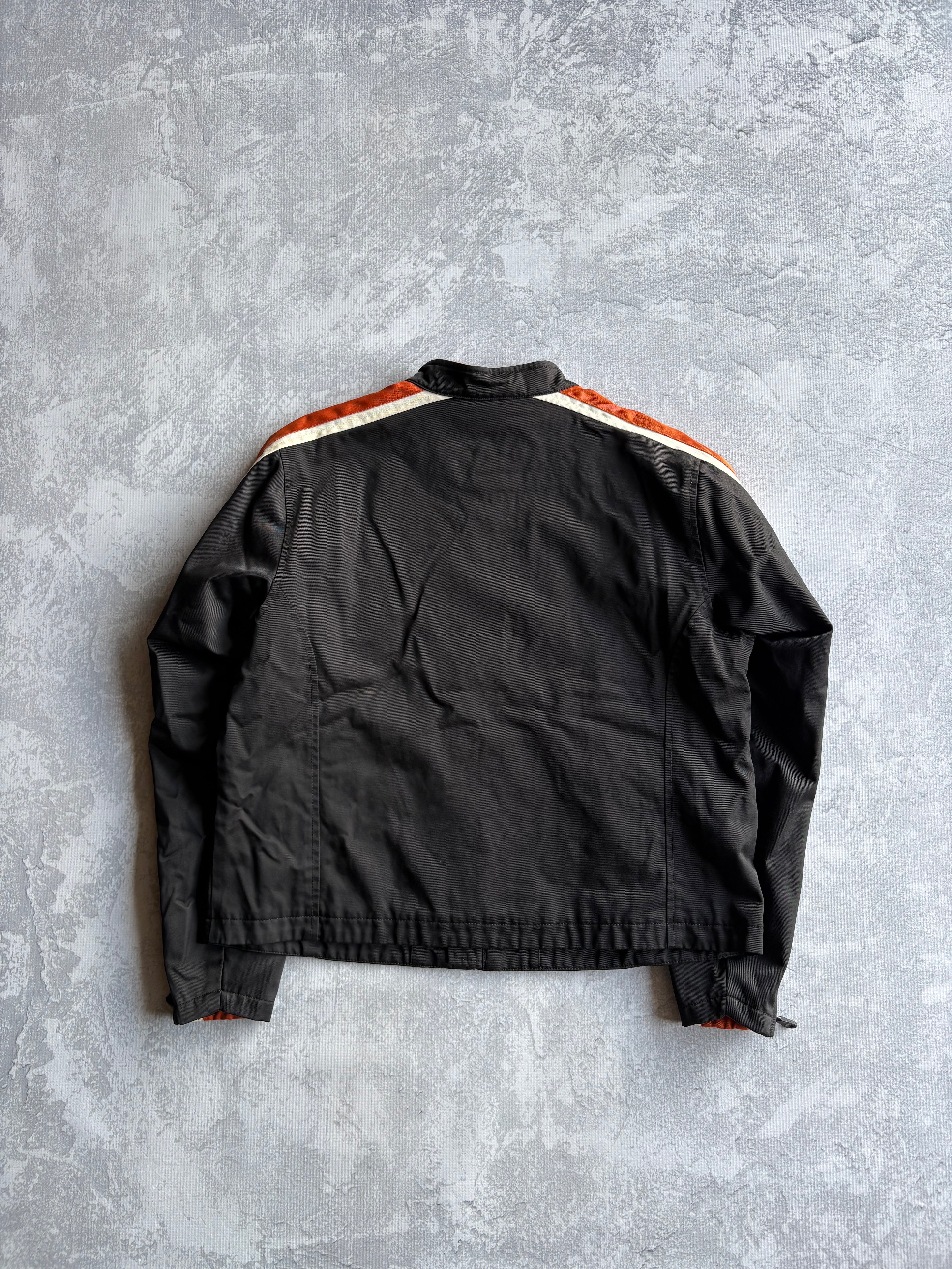 Vintage 90s Harley Davidson Nylon Striped Black Jacket - L