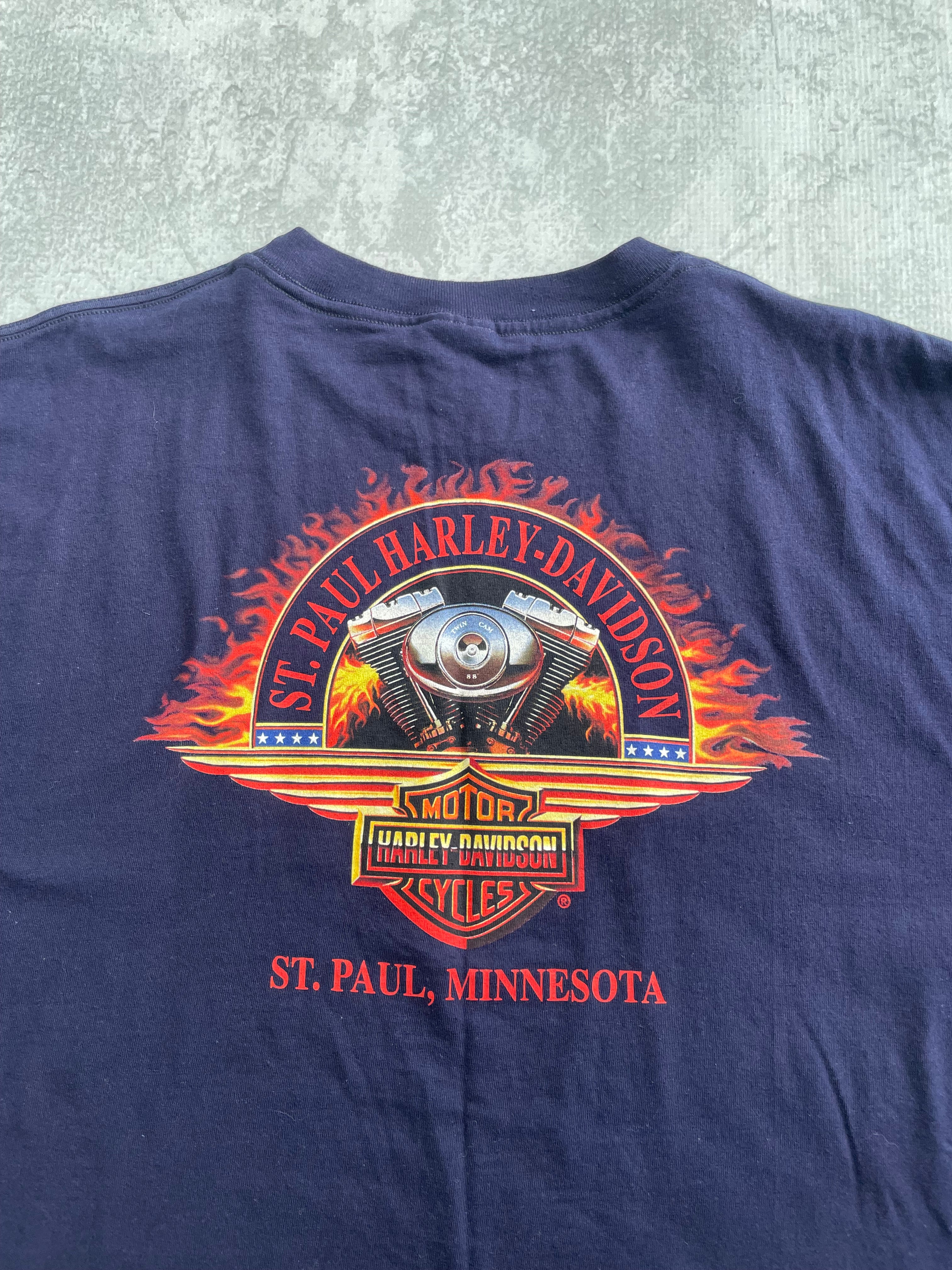 Vintage 2002 Harley Davidson Grunge Biker Tee Shirt - XL