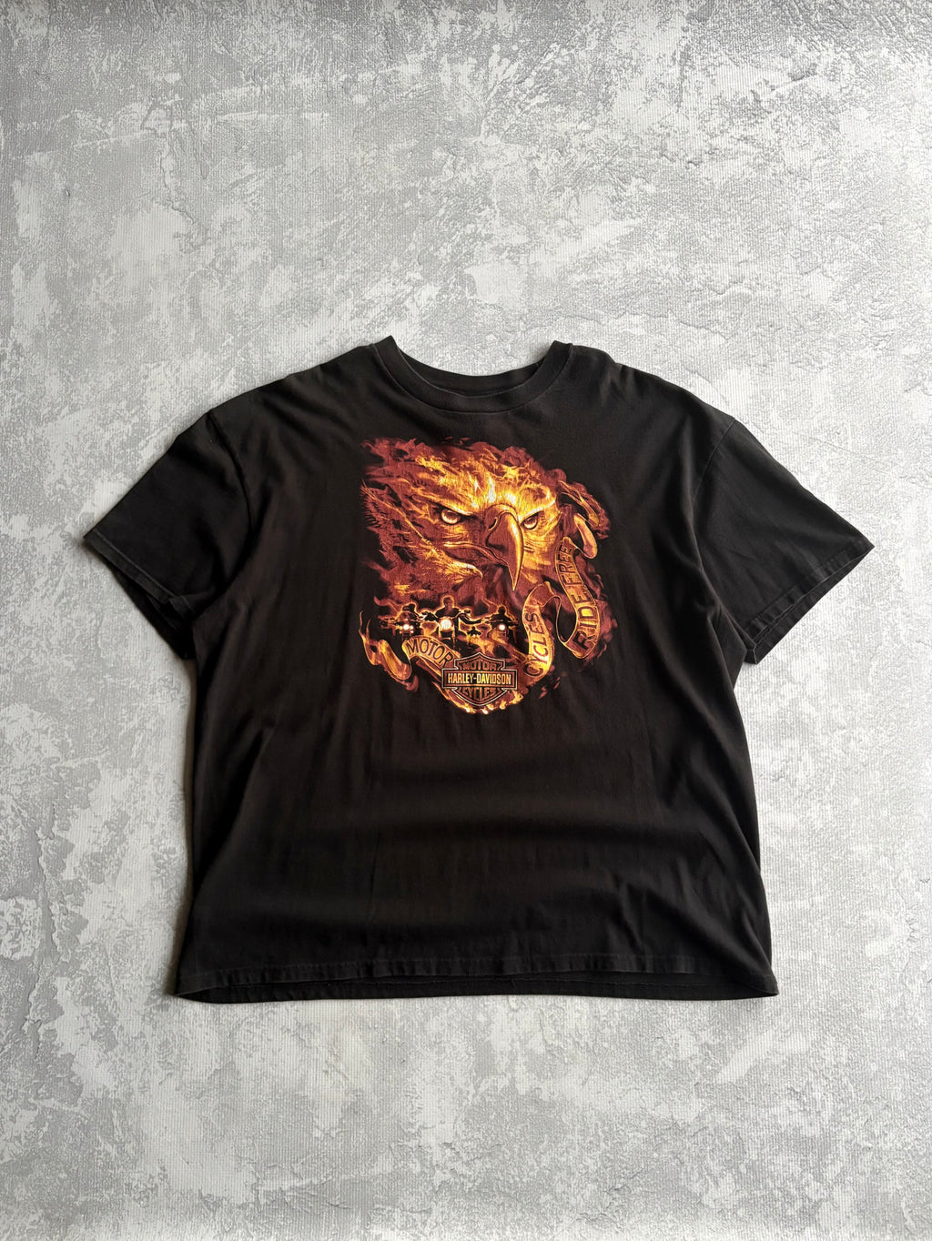 Vintage Harley Davidson Eagle Flame - 2XL