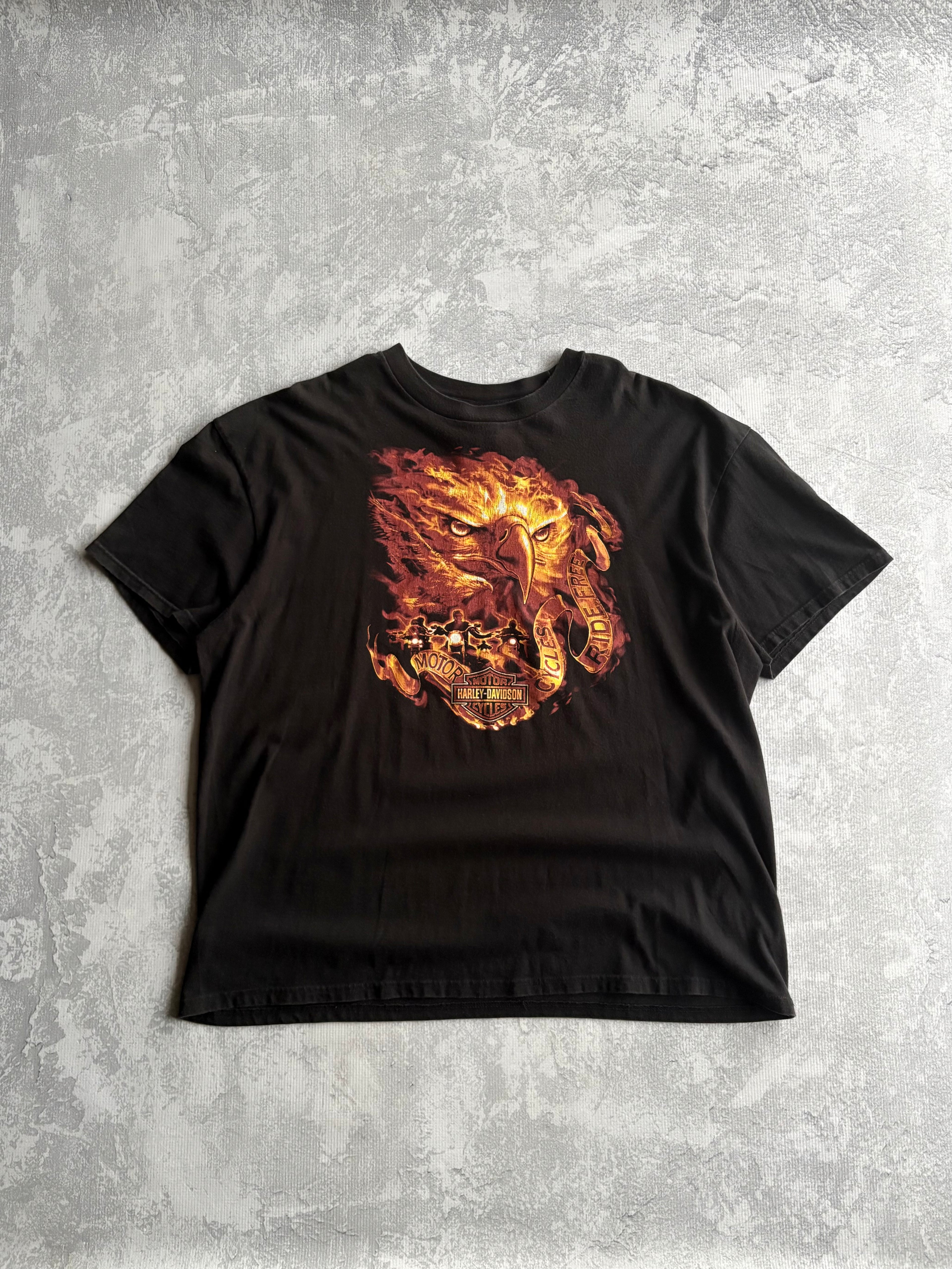 Vintage Harley Davidson Eagle Flame - 2XL