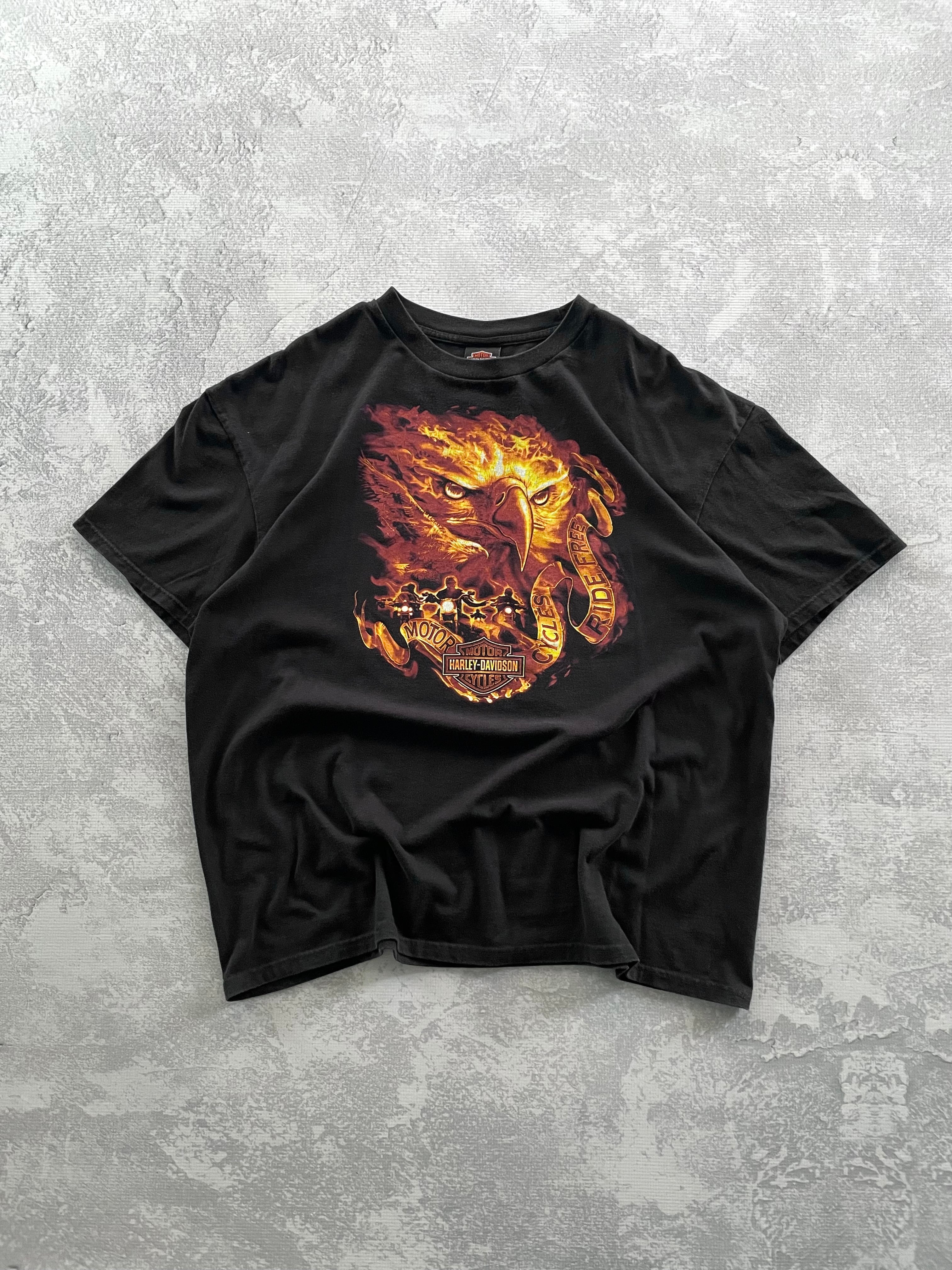 Vintage 2000s Harley Davidson Eagle Flame - 2XL