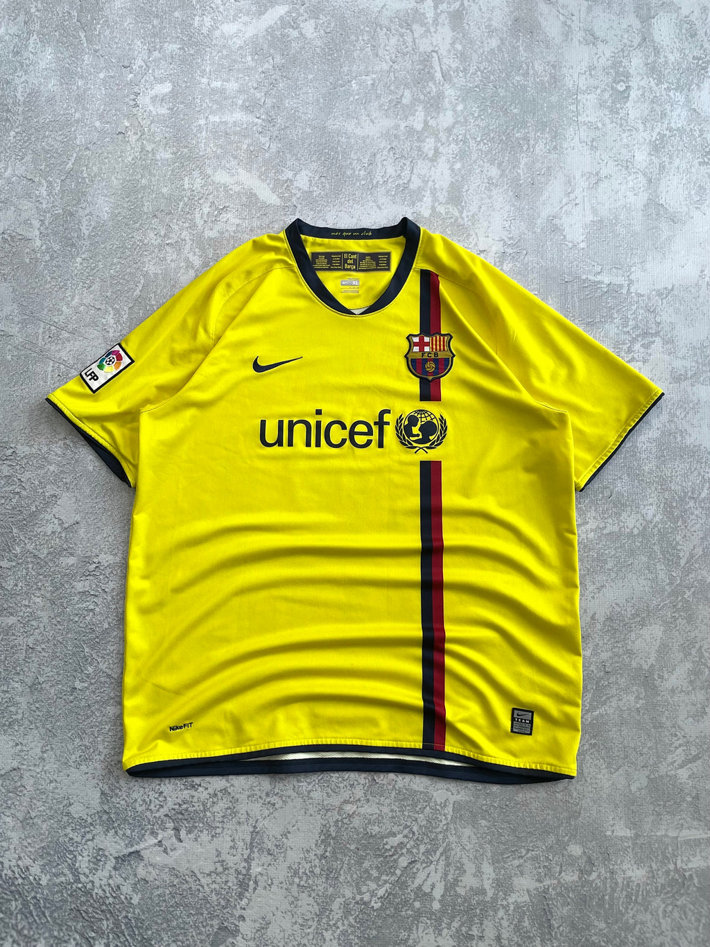 2008/2009 Barcelona Away Official Yellow Jersey - XL