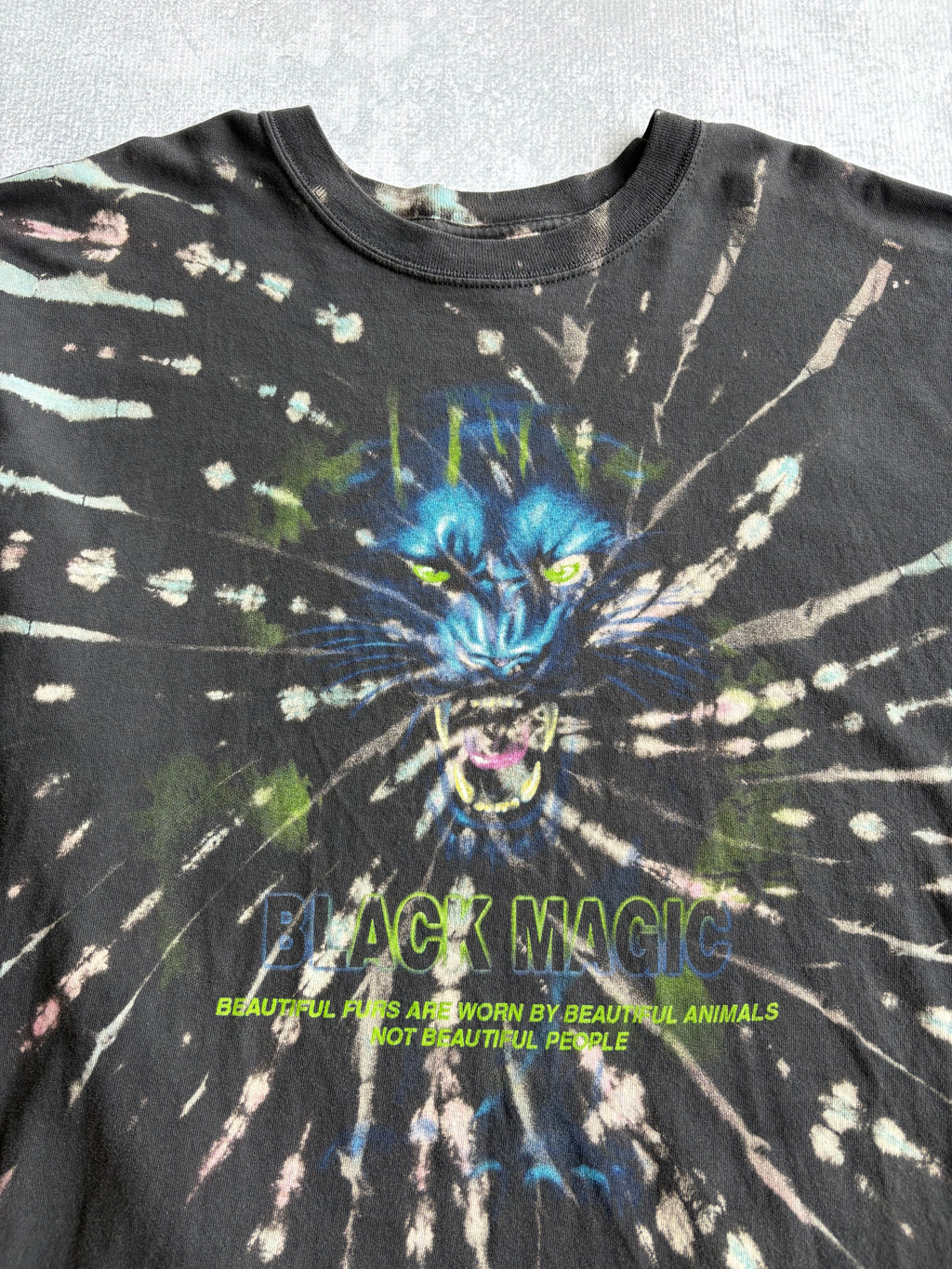Vintage Black Magic Panther Tie Dye Tee Shirt - 2XL