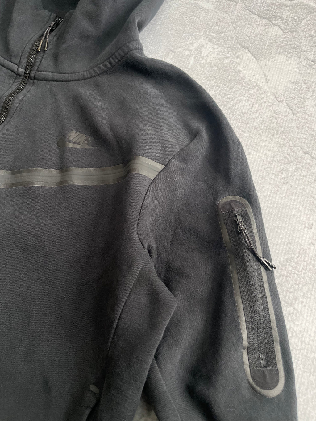 Nike Tech Fleece Black Zip Up Hoodie - L