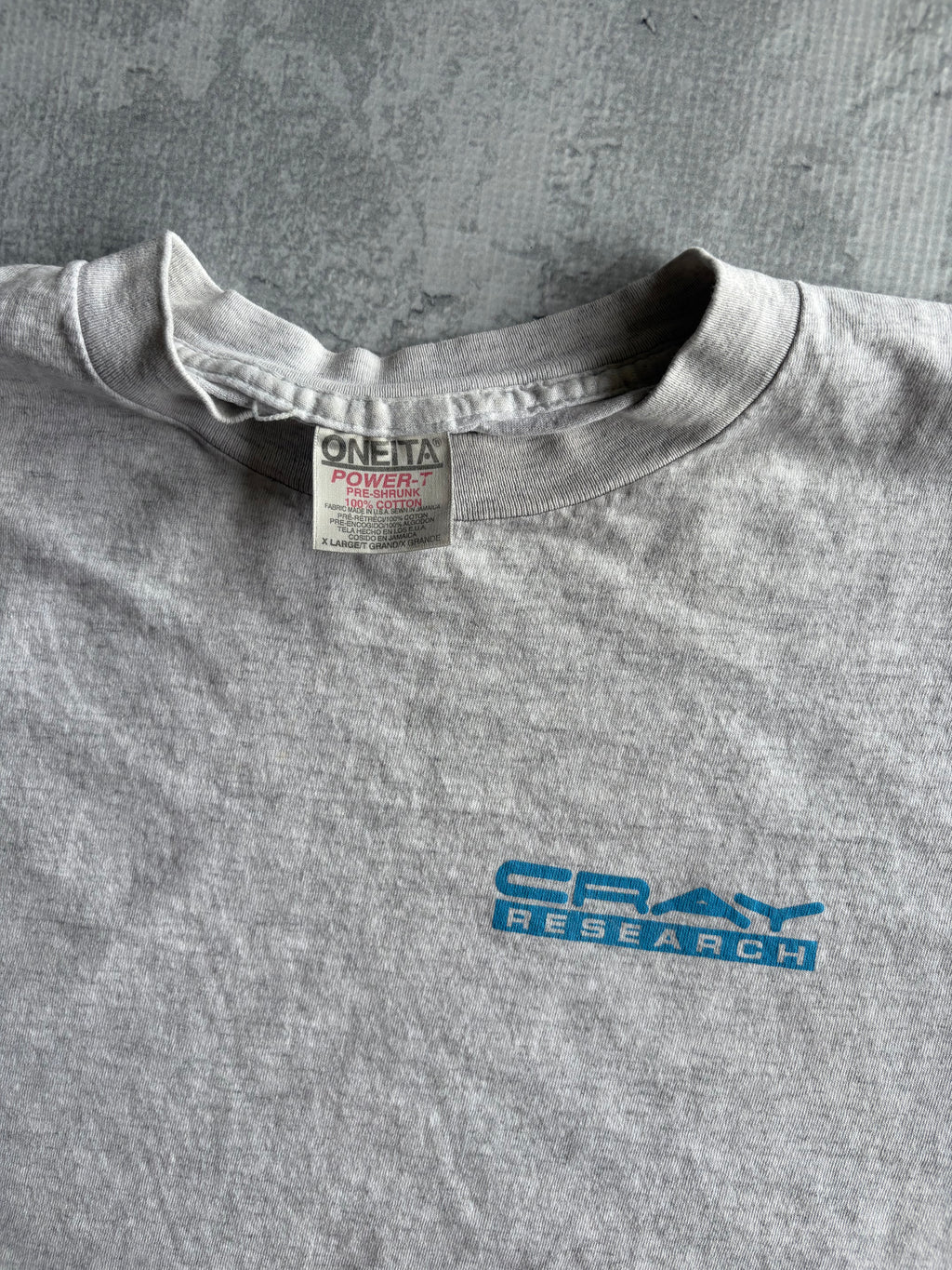 Vintage 90s Cray Research X Fire Tech Fighter Jets Grey Tee Shirt - XL