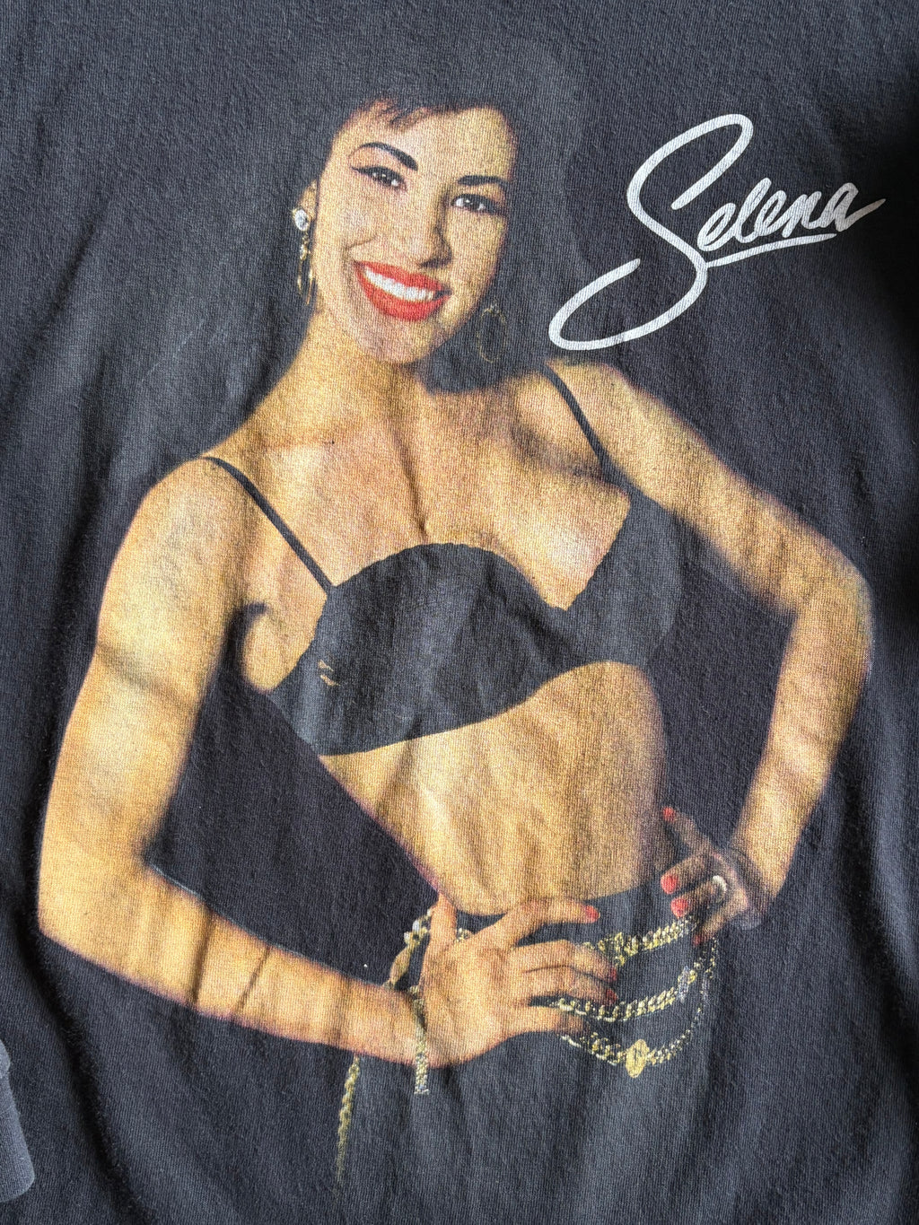 Vintage Selena Quintanilla Rose Long Sleeve Tee Shirt - M