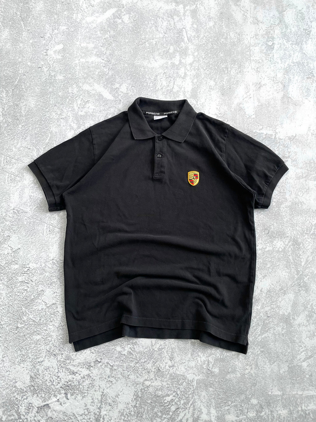 Porsche Black Collared Polo Shirt - L