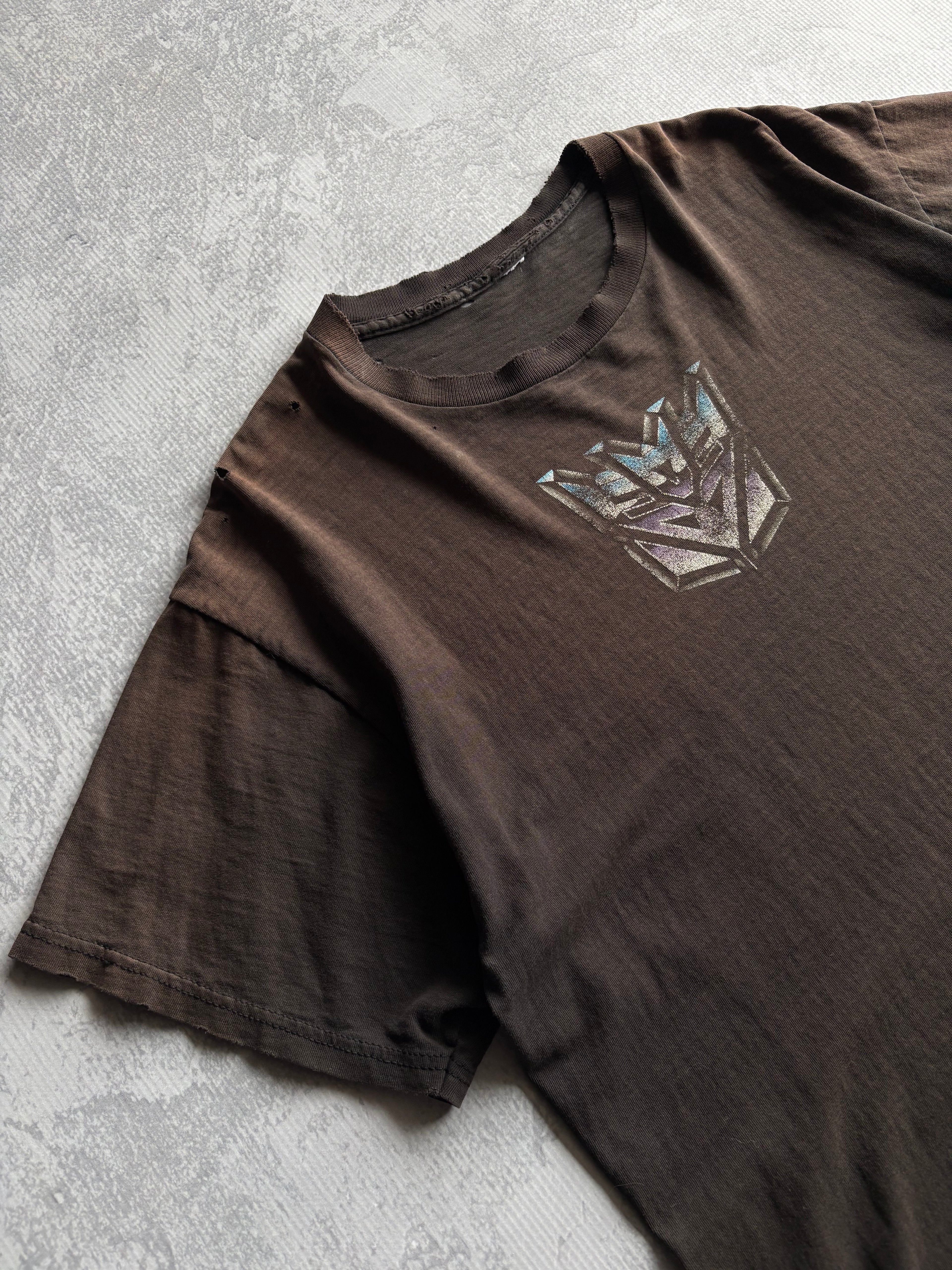 Vintage 90s Transformers Decepticon Center Logo Distressed Tee Shirt - XL
