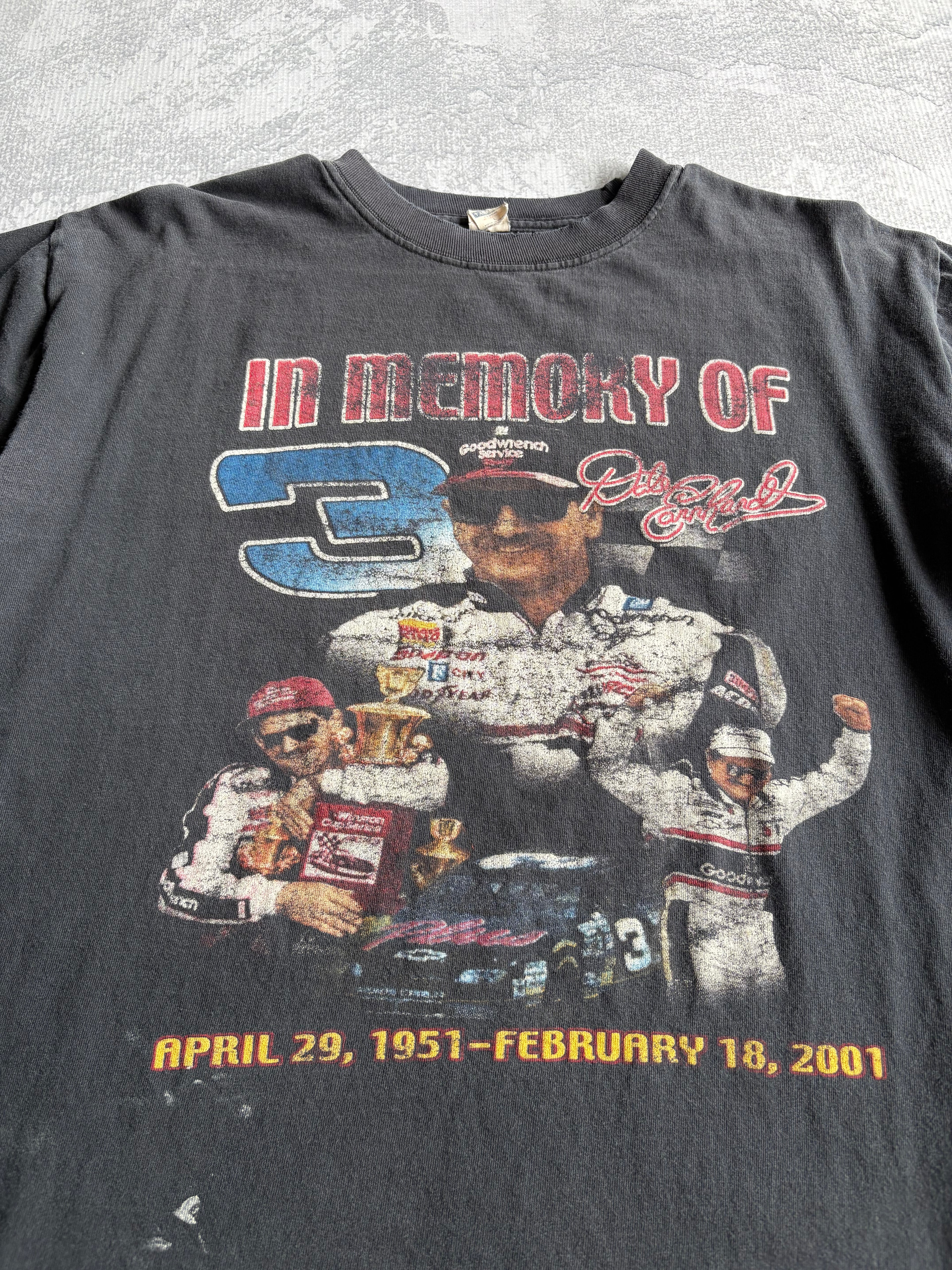 Vintage NASCAR Dale Earnhardt Faded Black Tee Shirt - L