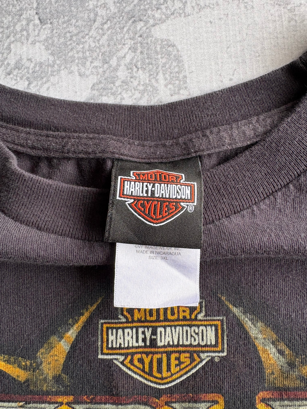 Vintage Harley Davidson Skull Black Longsleeve Tee Shirt - 3XL