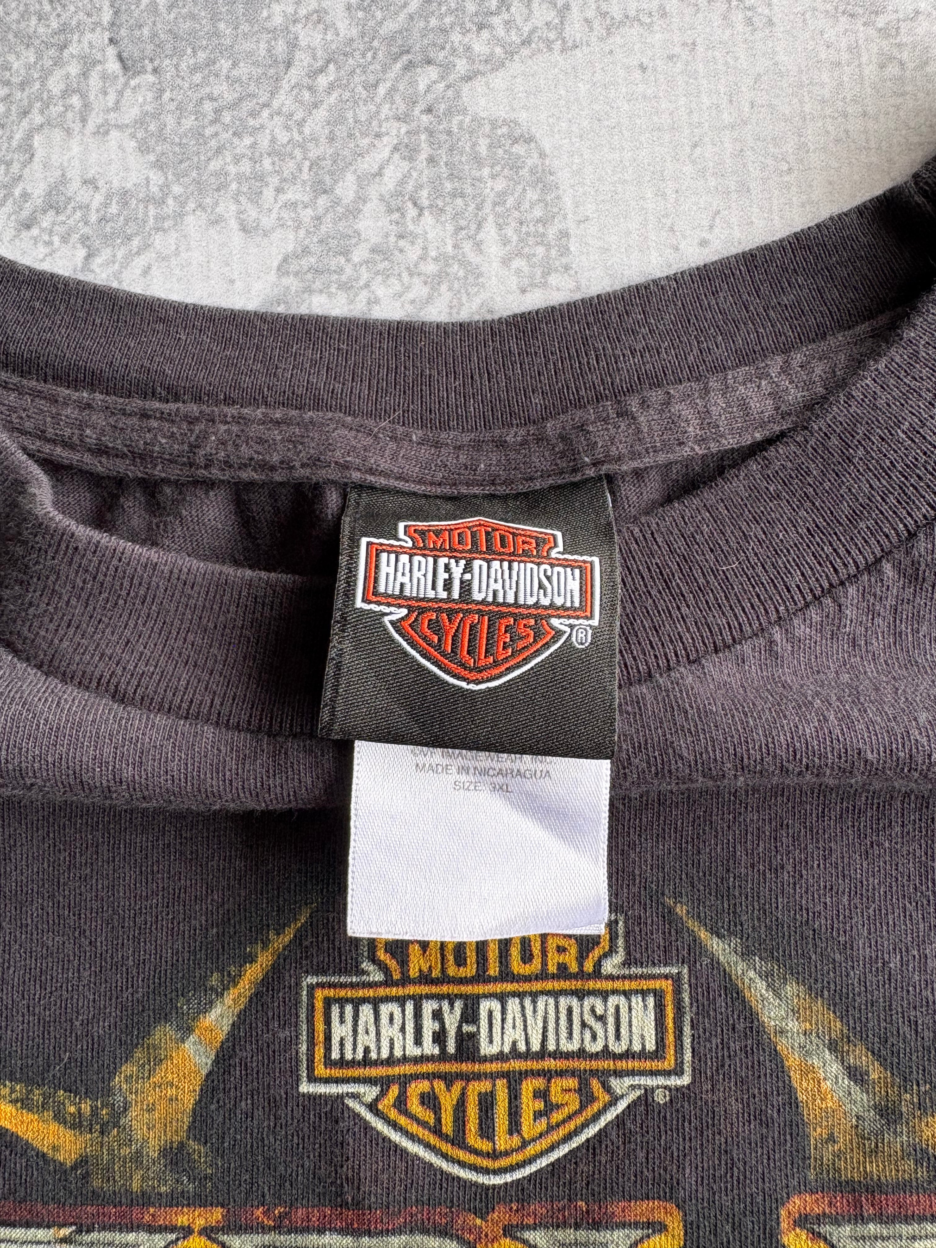Vintage Harley Davidson Skull Black Longsleeve Tee Shirt - 3XL