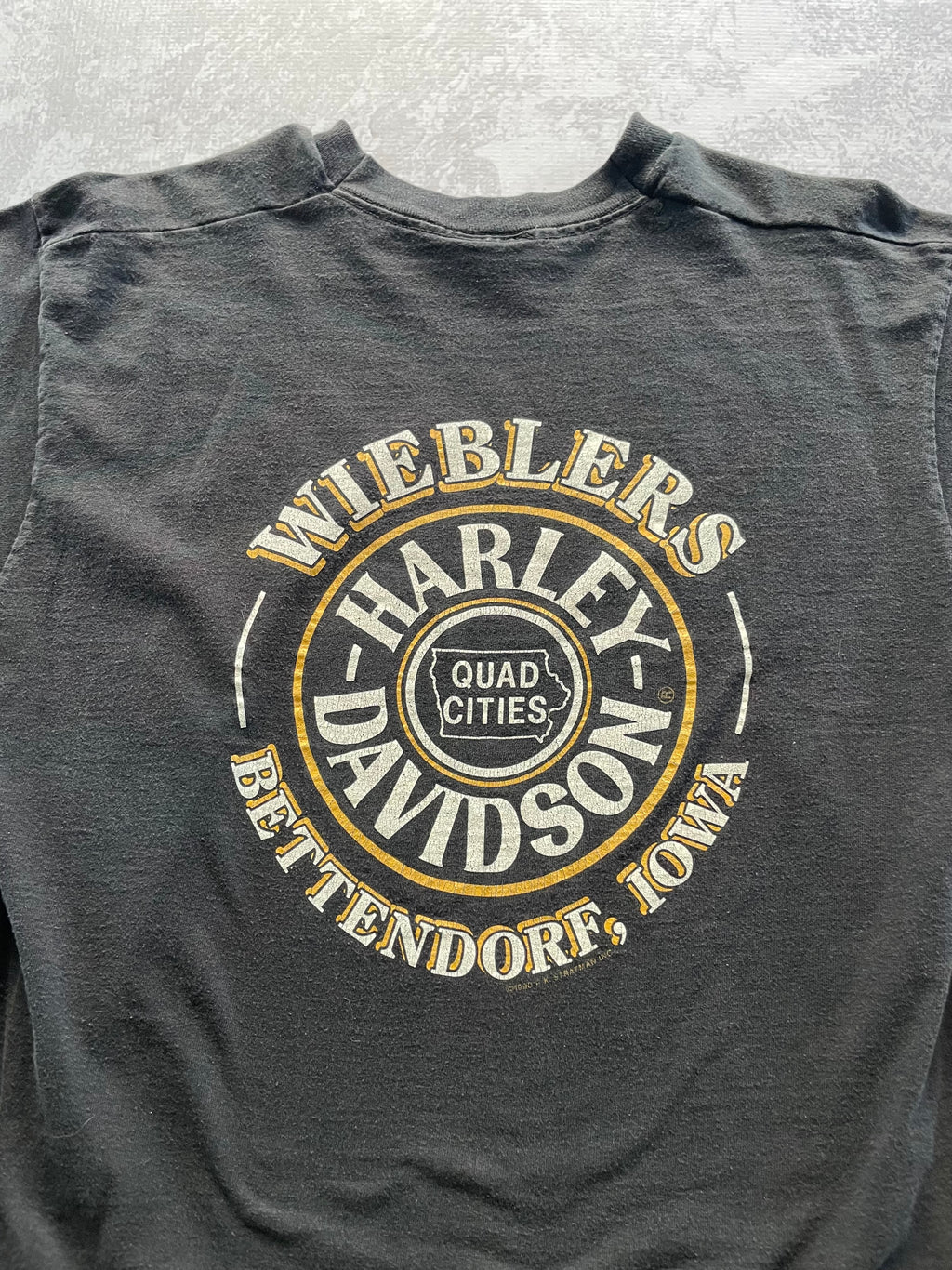 Vintage 1995 Harley Davidson Marble Logo Tee Shirt - L