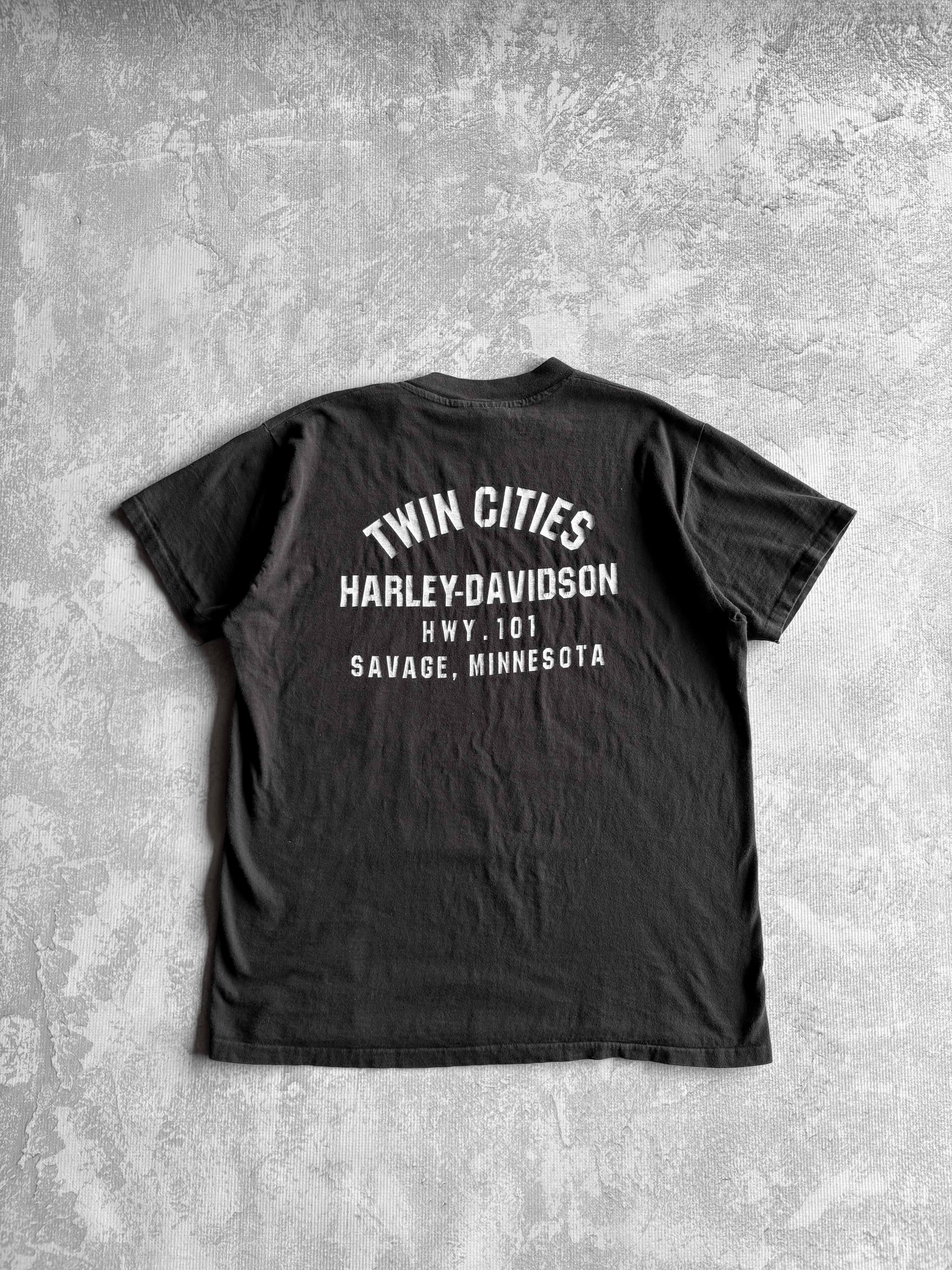 Vintage 1980s On the 8th Day God Created Harly Davidson Tee Shirt - XL