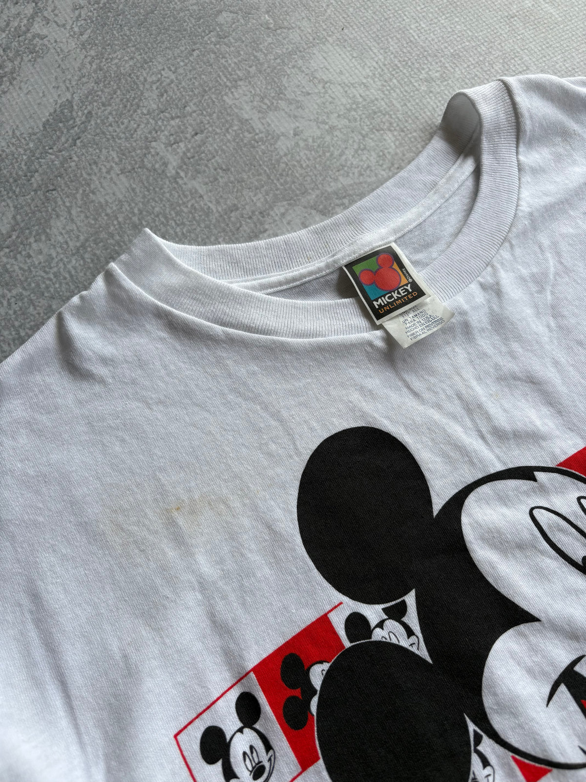 Vintage 90s Disney Mickey Mouse Box Art Cartoon Tee Shirt - L