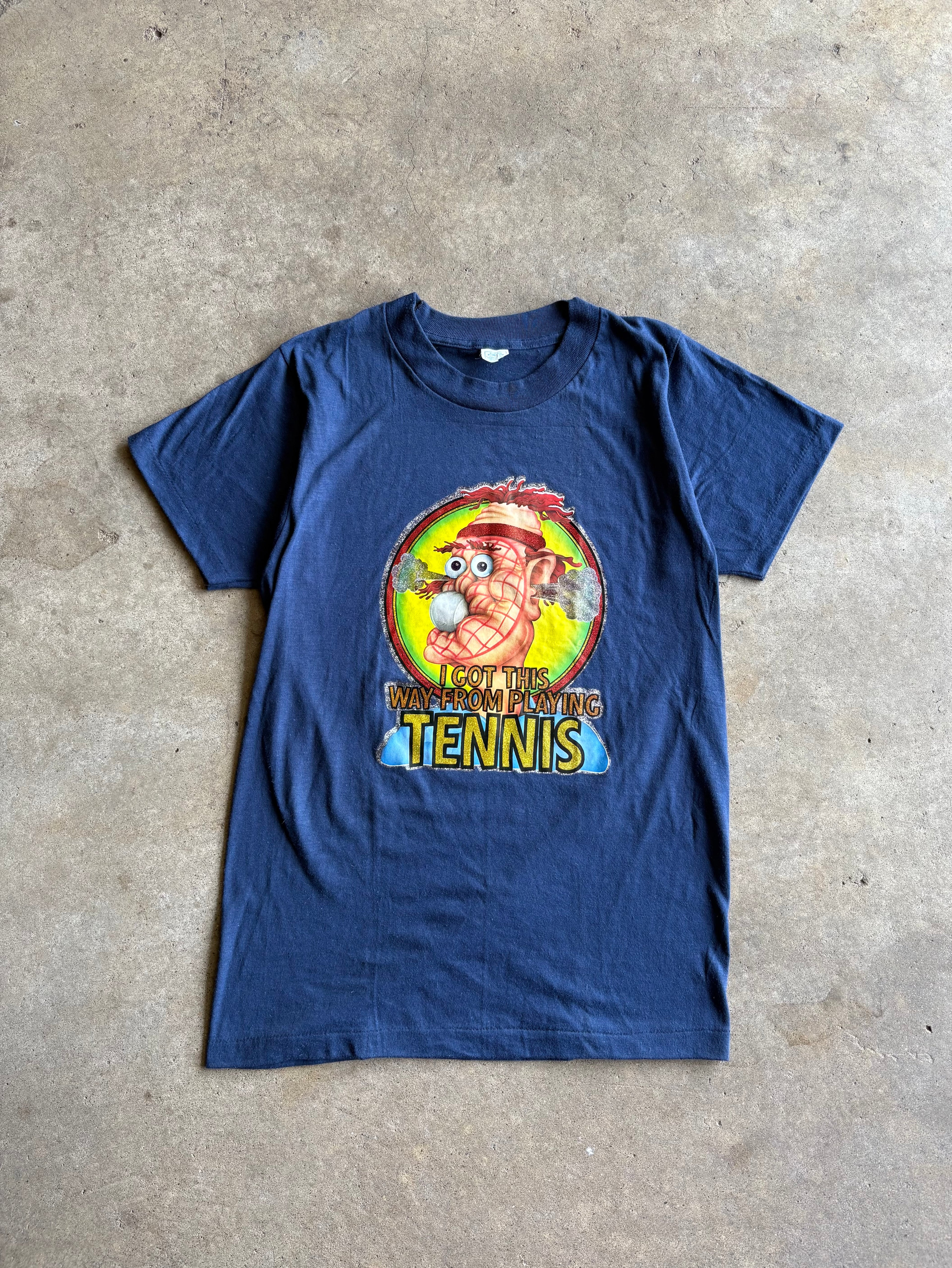 Vintage 70s I Got This Way From Playing Tennis Tee Shirt - M
