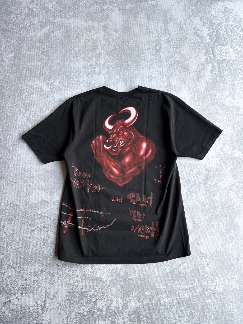 Travis Scott Cactus Jack x WWE Know Your Role The Rock  Tee - L