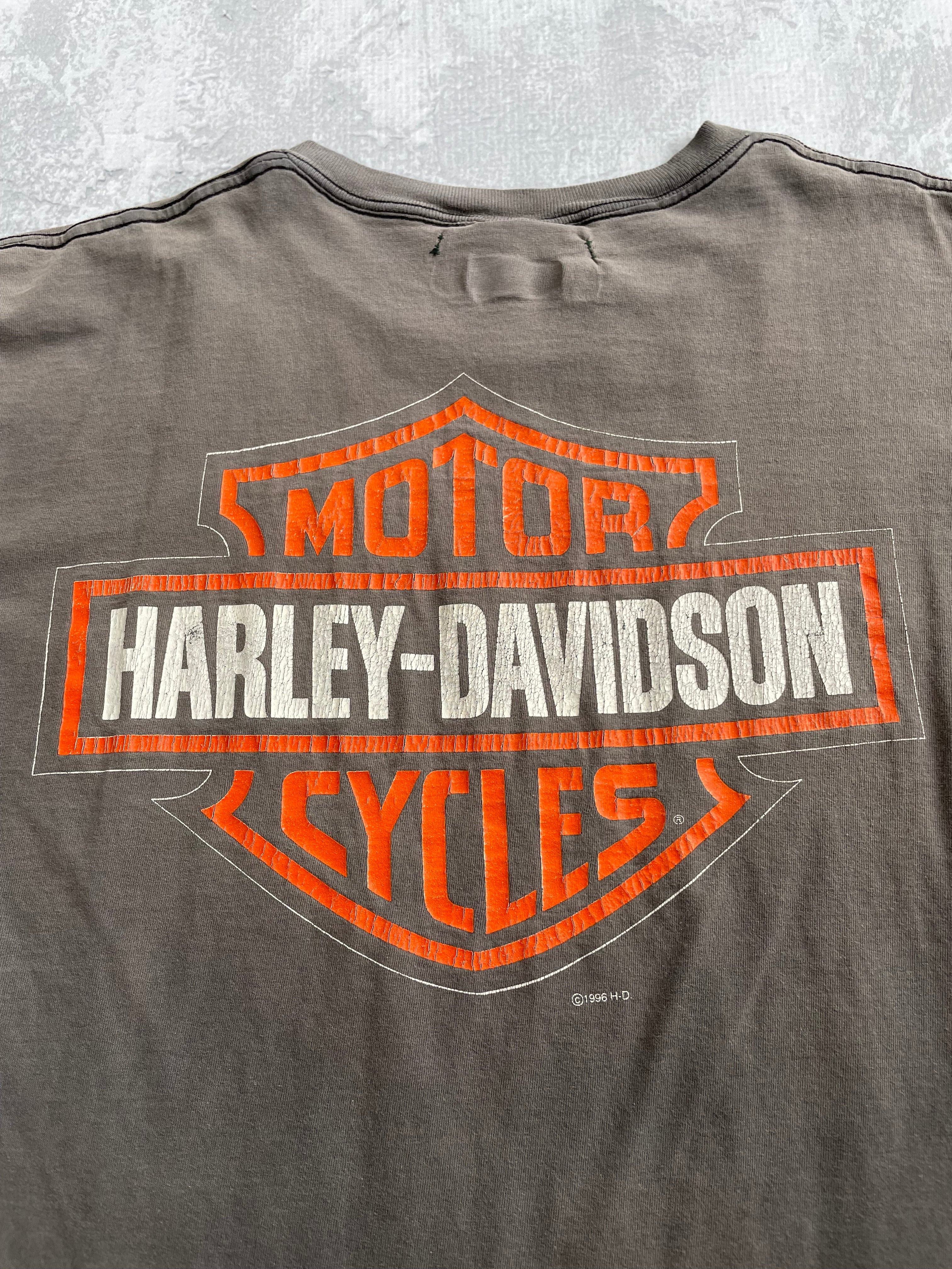 Vintage 1996 90s Harley Davidson Spellout Logo Tee Shirt - L