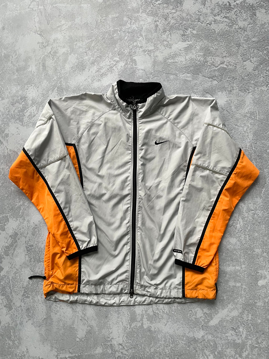 Vintage Y2k Nike Grey & Orange Windbreaker - 2XL